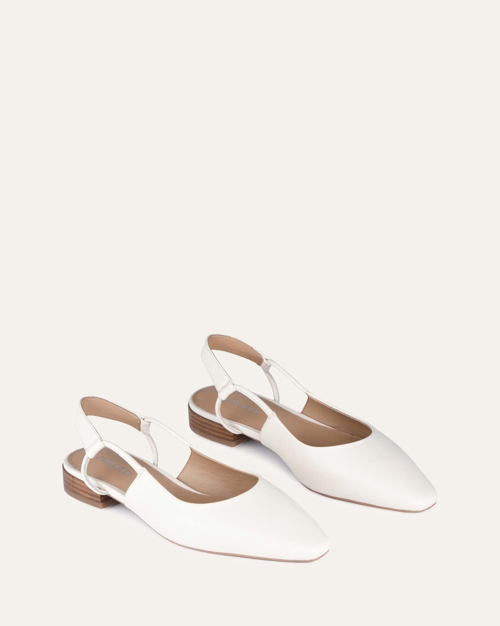 Larissa Dress Flats in Off-White Genuine Leather – Perfect for Casual Outings, Office Wear & Everyday Comfort