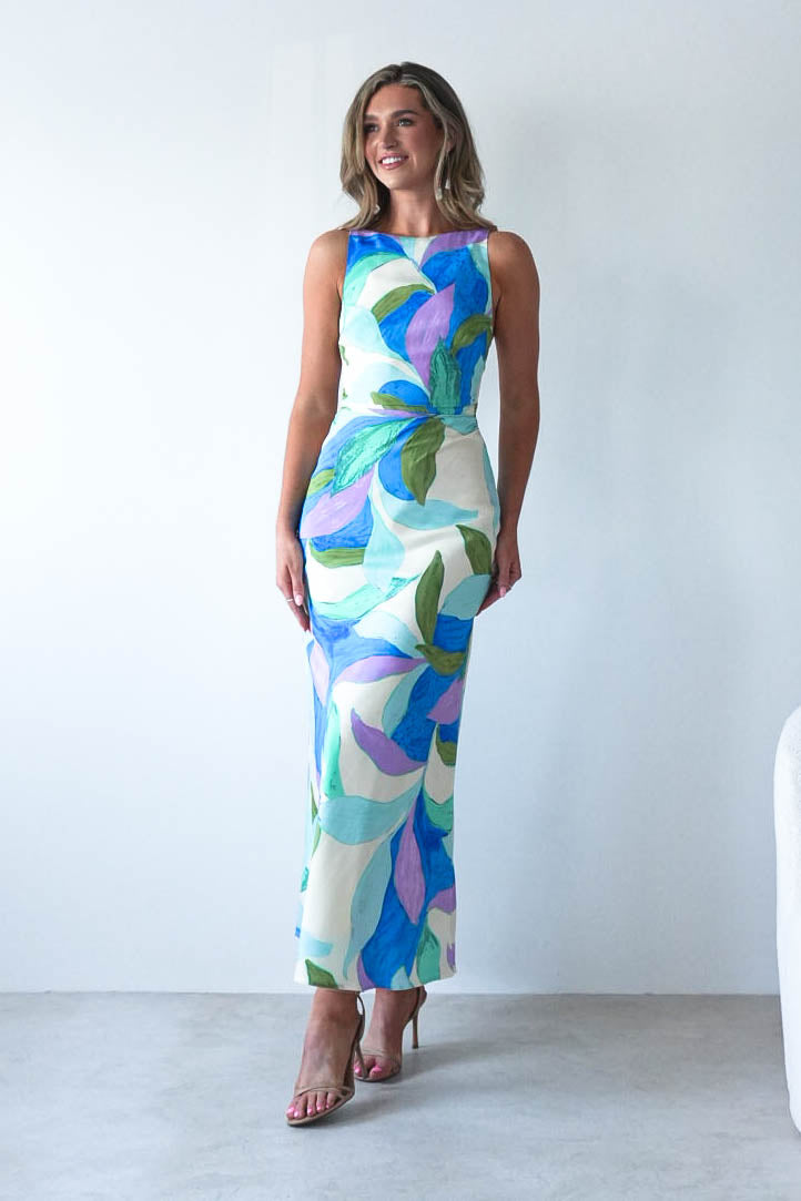 Lily Printed Maxi Dress | Floral Mixed Print Summer Dress for Women | Perfect for Beach Vacations, Garden Parties & Date Nights