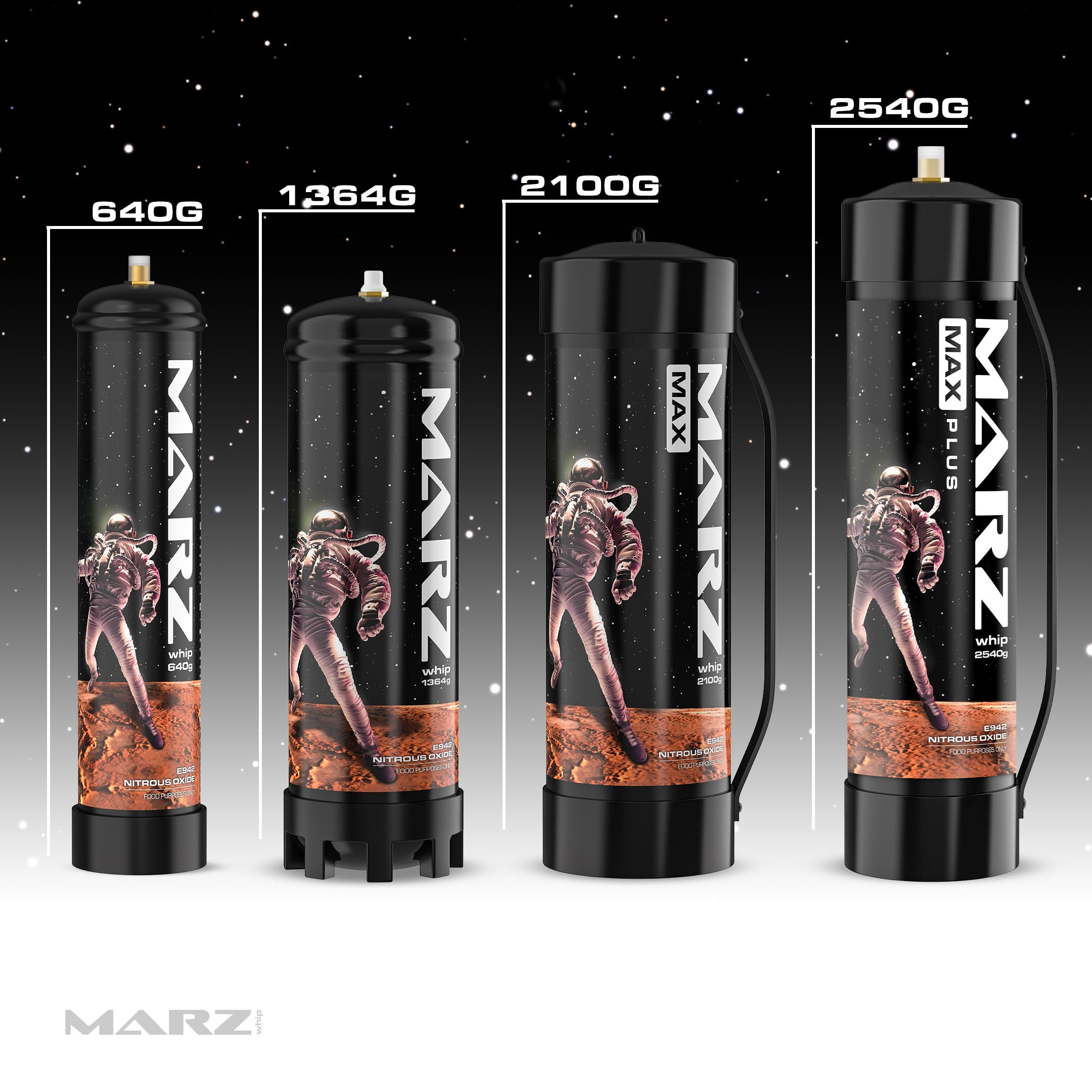 Premium Marz Whip Max Whipped Cream Charger 2100G 3.3L - Food Grade Nitrous Oxide Tank - Pure N2O Chargers for Standard Cream Dispensers - Perfect for Baking, Desserts & Coffee Toppings (1, 3.3L Unflavored)