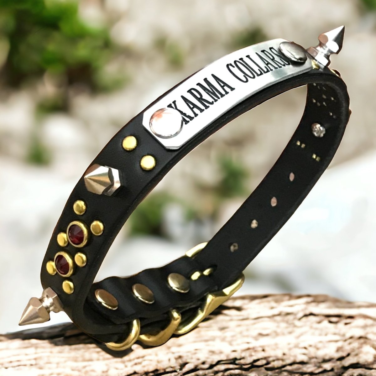 Little Jonnie Spikes Leather Dog Collar - Adjustable Studded Pet Collar for Small Medium Dogs - Stylish & Durable for Walking, Training, and Outdoor Adventures