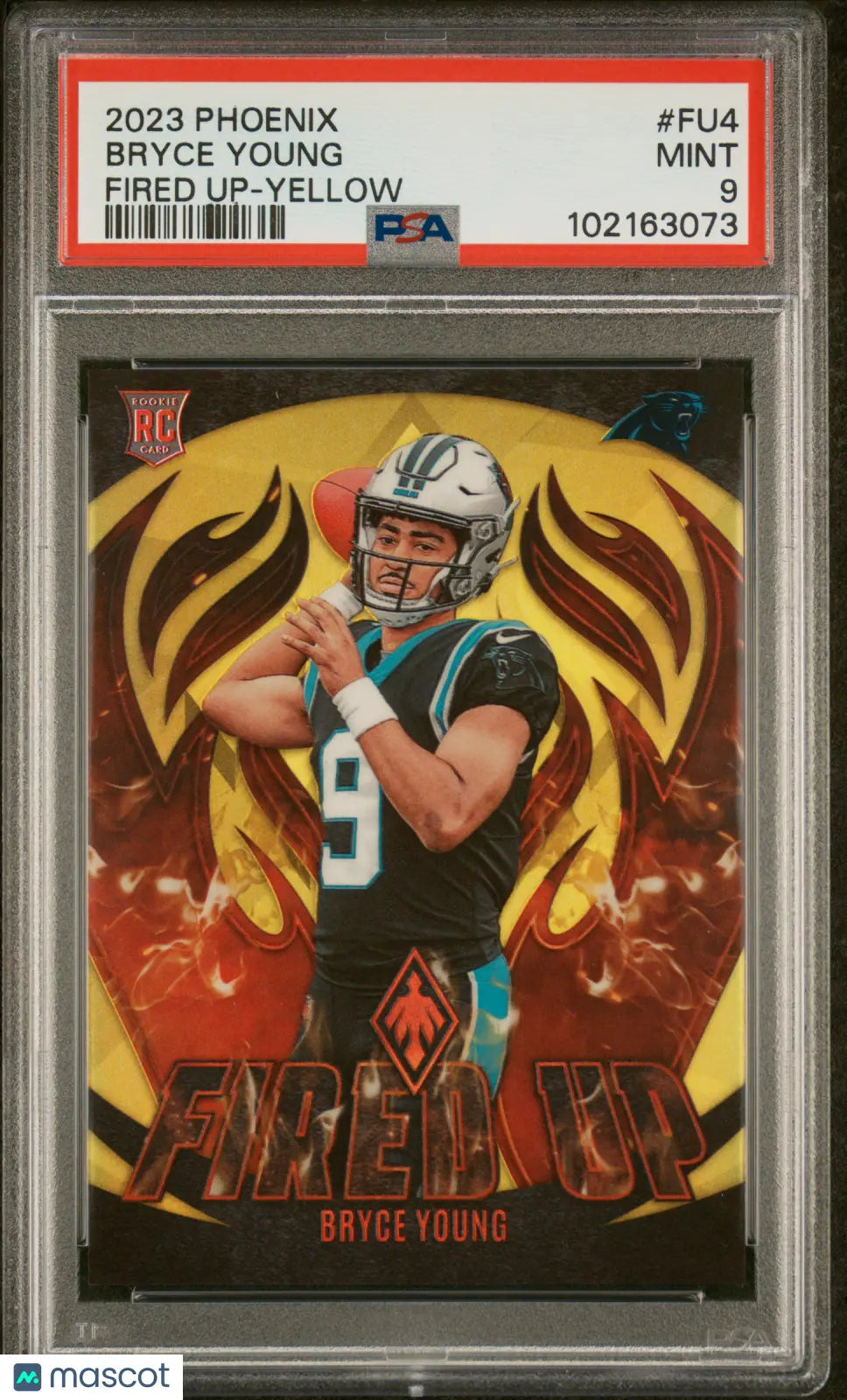 2023 Panini Phoenix Bryce Young Rookie Card Fired Up Yellow PSA 9 /50 - Rare Collectible for Football Fans & Sports Memorabilia Enthusiasts - Perfect for Display, Trading, and Investment