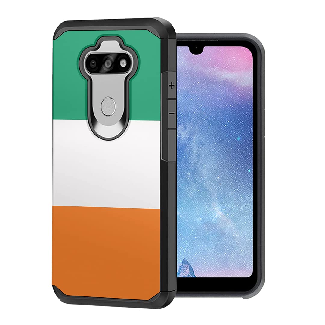 Moriko Case for LG K31 - Slim Dual Layer Protective Cover | Men & Women | for Tracfone/Straight Talk (Ireland Flag) - Daily Use & Travel
