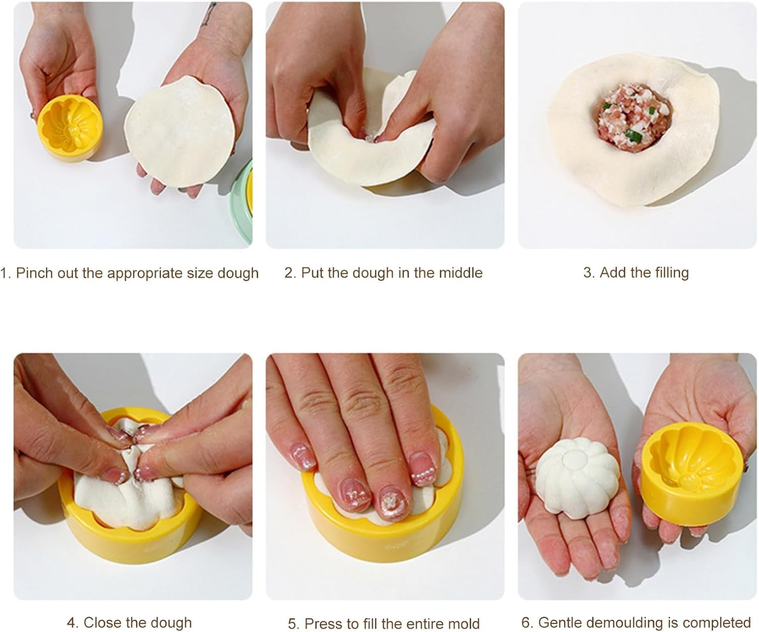3 in 1 Dumpling Maker - Manual Dough Presser & Dumpling Wrapper - Perfect for Homemade Dumplings, Wontons & Pastries - Ideal for Asian Cooking, Family Meals & Party Snacks
