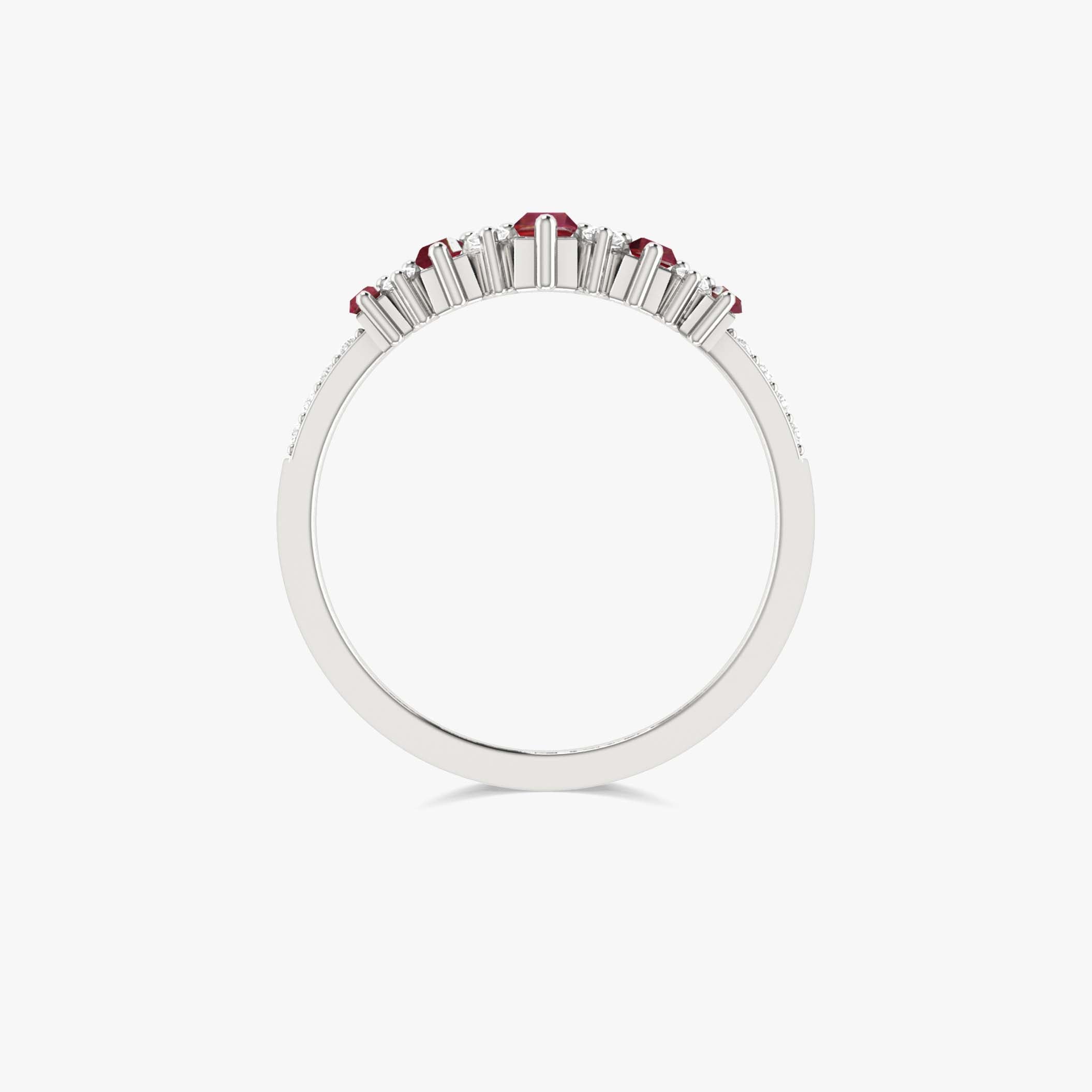 Natural Red Baguette Ruby Gemstone Ring for Women - 14K Gold Plated Elegant Jewelry Gift for Anniversary, Valentine's Day & Special Occasions