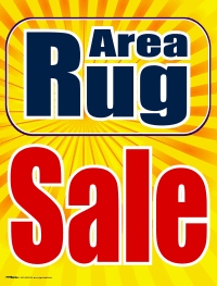Vinyl Window Sign for Area Rug Sale - Yellow Burst Design | Perfect for Storefronts, Retail Displays & Promotional Events