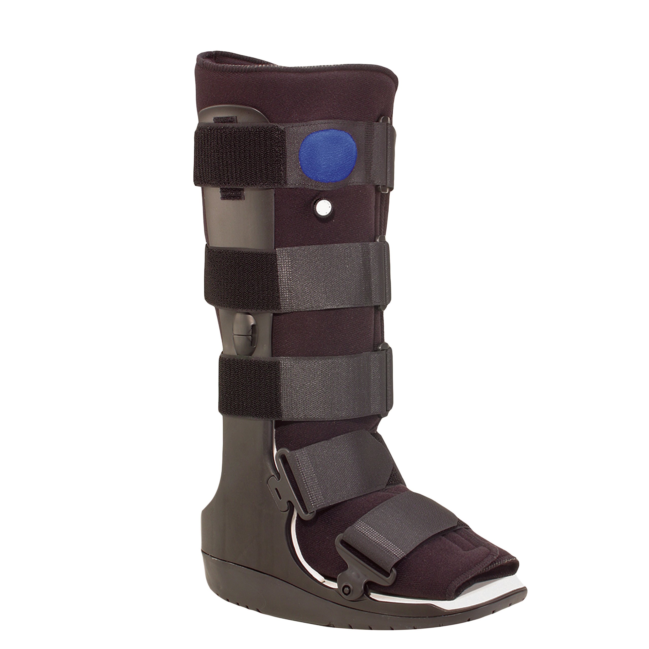 OTC High Top Adjustable Air Cast Walker Boot - Black Deluxe Tall/X-Small for Ankle & Foot Injuries - Ideal for Post-Surgery Recovery, Sprains, and Fractures
