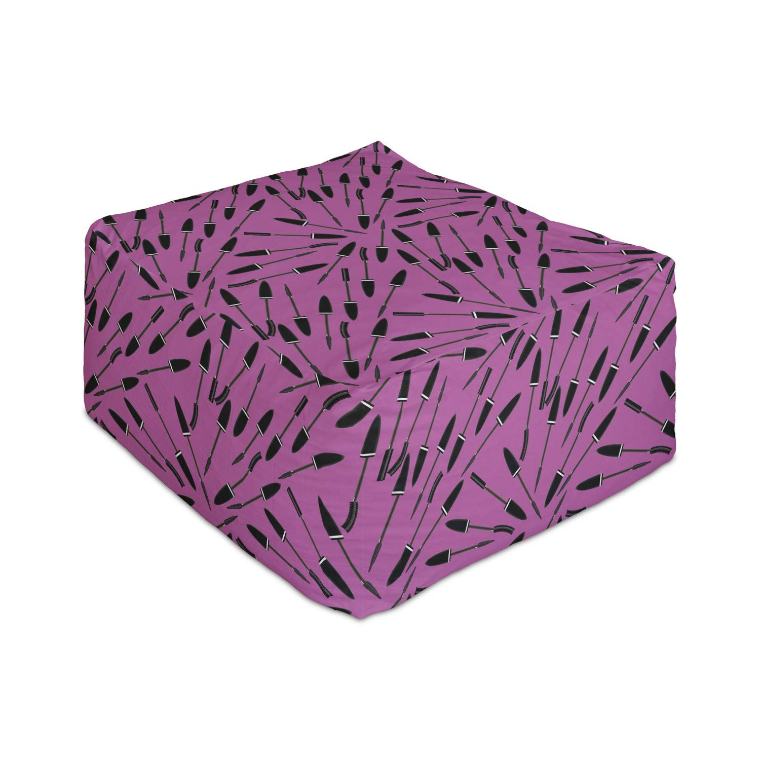 Ambesonne Feminine Rectangle Pouf Ottoman with Removable Cover - 25