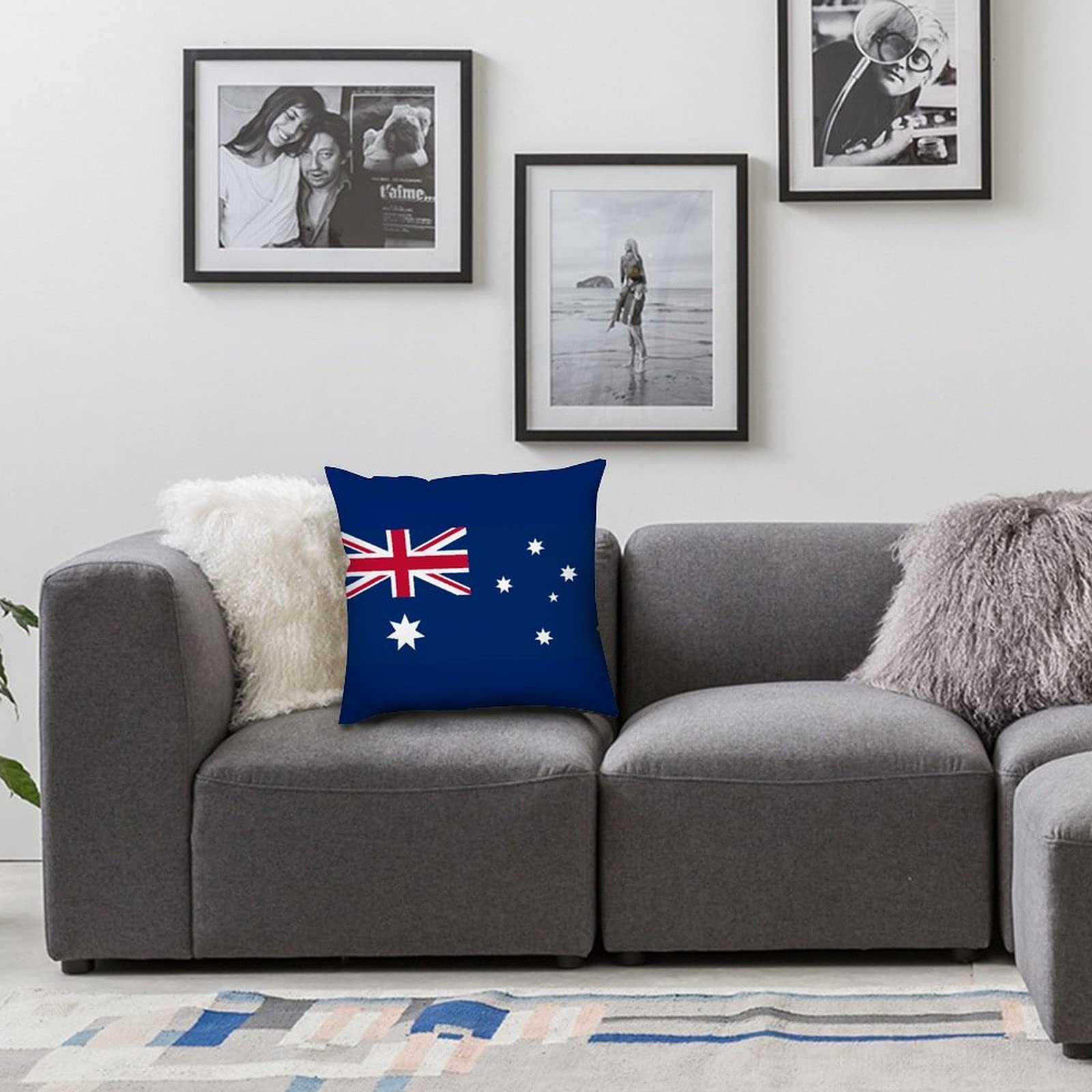 12x12 Inch Australian Flag Pillow Cover - Decorative Throw Pillow Case for Car, Chair, Sofa & Bed - Home Decor Cushion Cover (Insert Not Included) | Perfect for Patriotic Decor, Living Room Accents & Outdoor Events