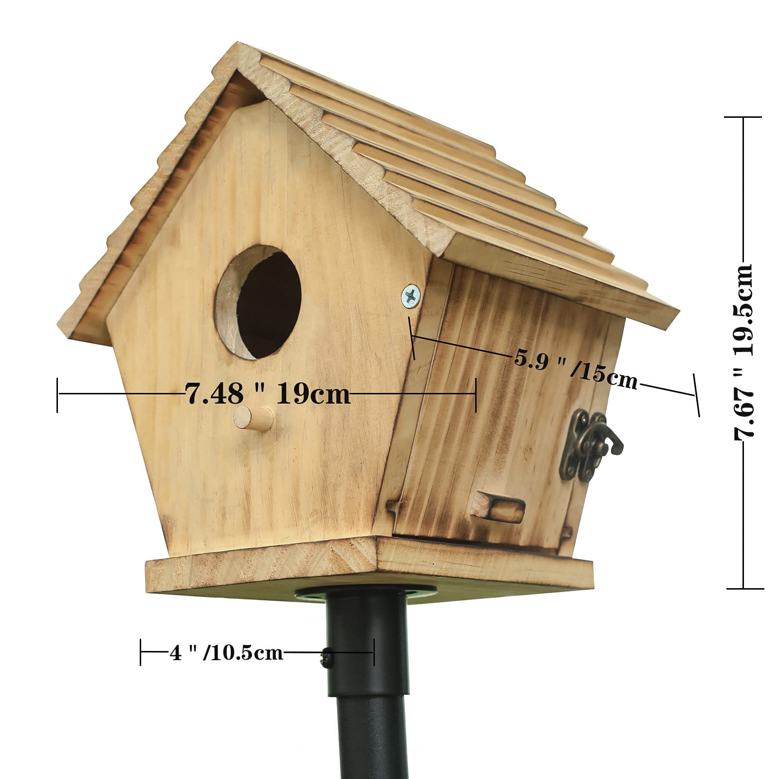 Wooden Bluebird House - Outdoor Hanging Nesting Box for Wild Birds & Finches - Perfect for Bird Watching & Garden Decor