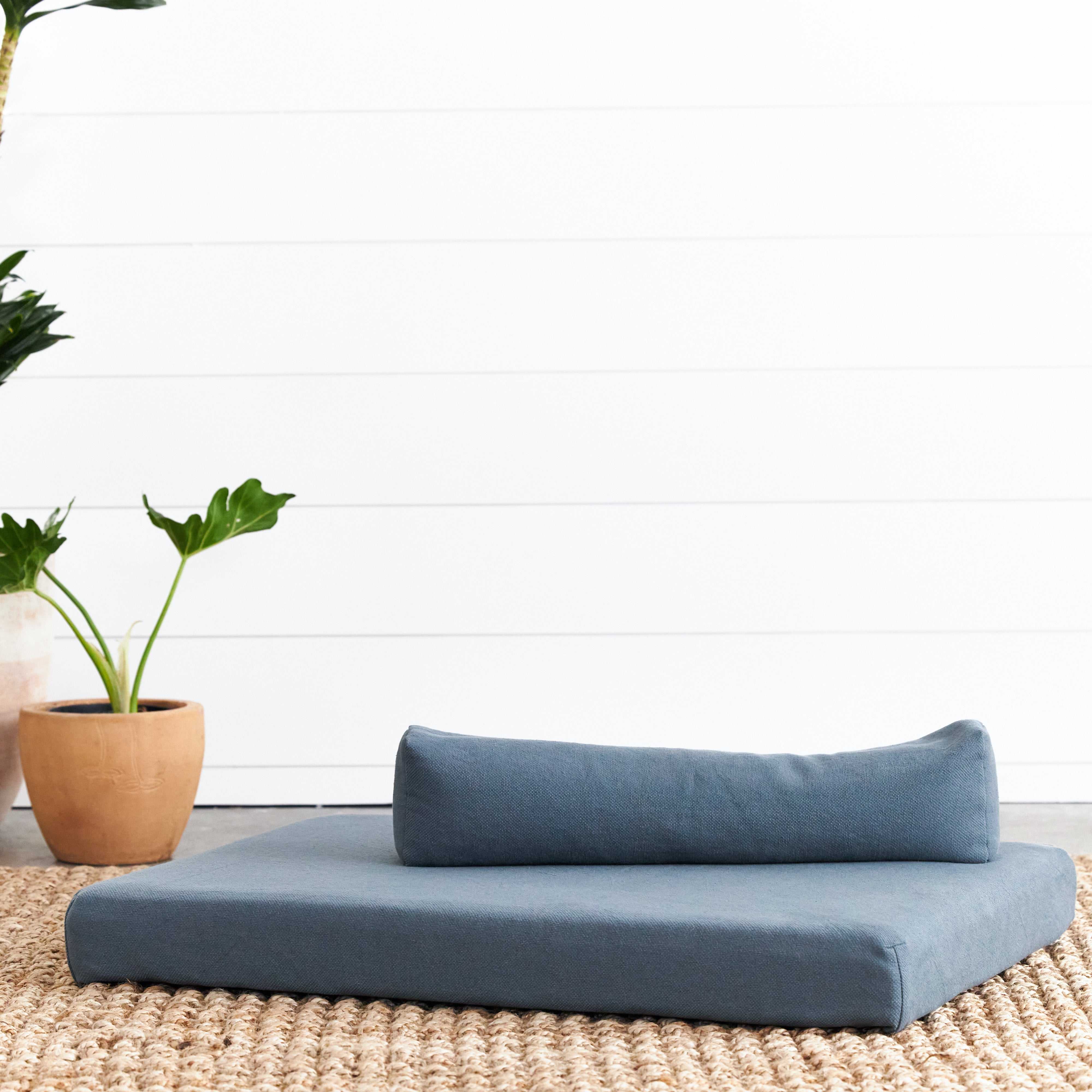Organic Dog Bed with Pillow Bolster - Orthopedic Support for Large & Small Dogs - Washable & Non-Slip Pet Bed - Perfect for Crates, Floors & Home Use