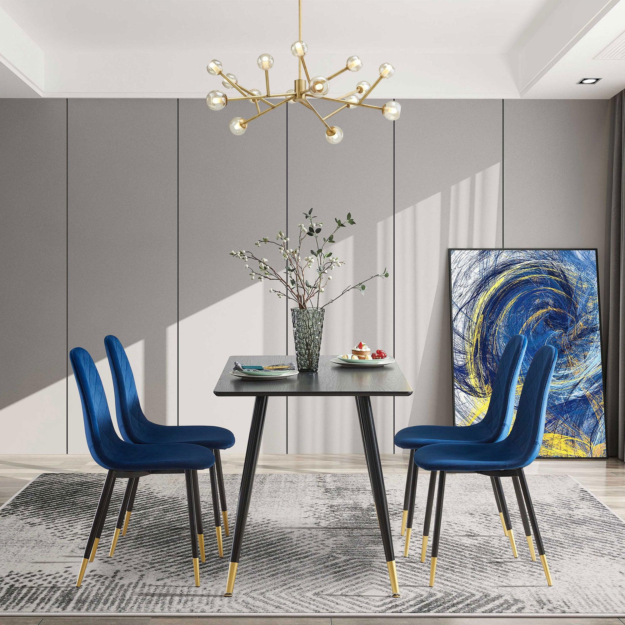 Modern Black MDF Kitchen Dining Table - Stylish & Durable for Smart Homes | Perfect for Small Spaces, Apartments & Contemporary Dining Rooms