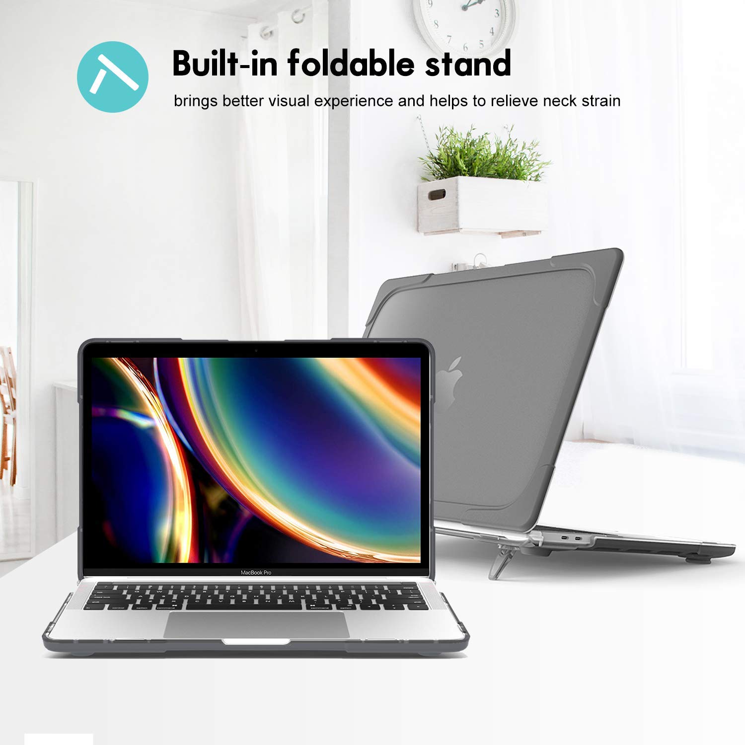 ProCase Heavy Duty Protective Case for MacBook Pro 13 Inch (2020 Model) with 2-Pack Screen Protectors for MacBook Air 13/Pro 13 - Perfect for Travel, Office & School Use