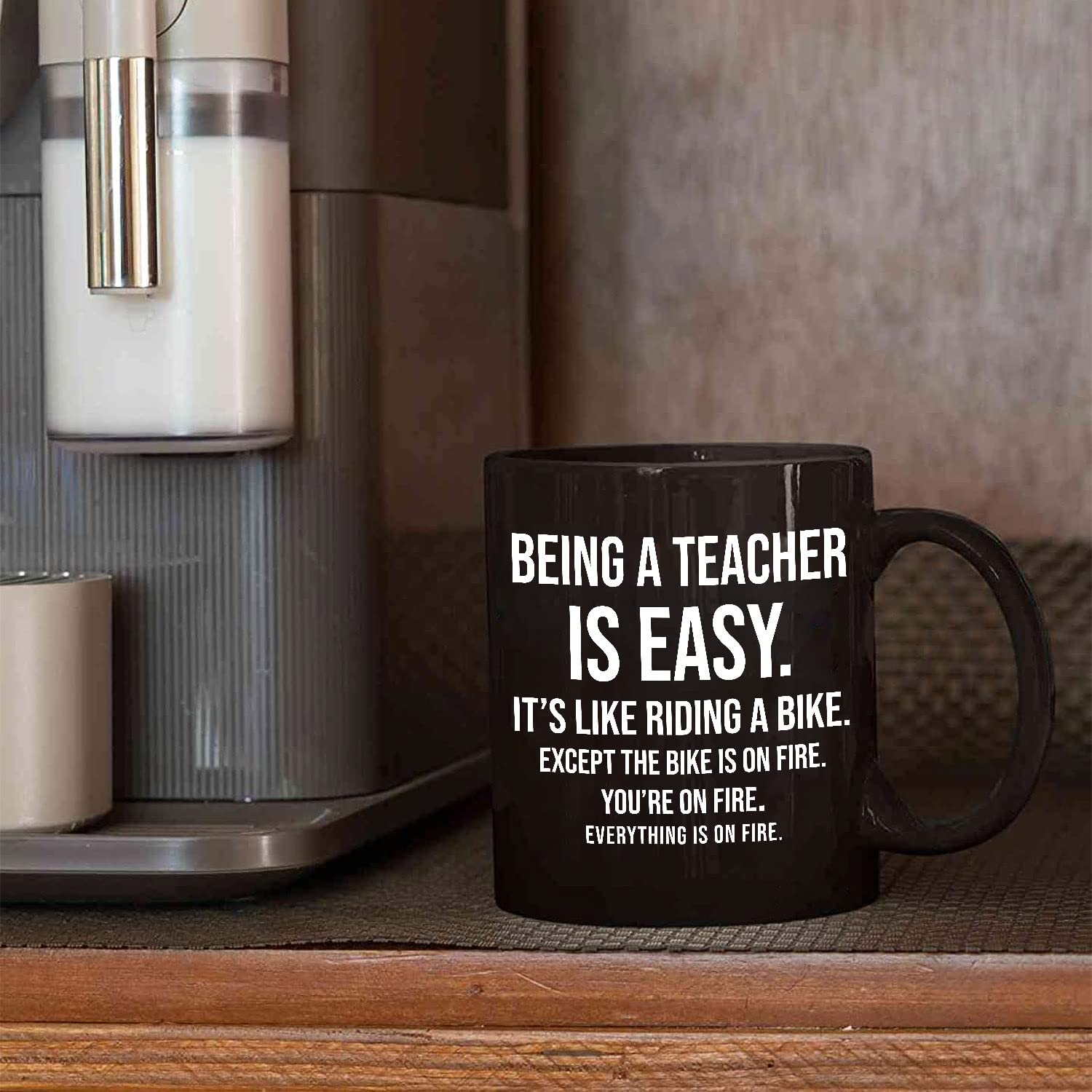 Funny Teacher Coffee Mug - 11oz or 15oz Ceramic Cup with 'Being A Teacher Is Easy' Sarcastic Design - Perfect Teacher Appreciation Gift, Back to School Present & Humorous Office Desk Accessory for Educators