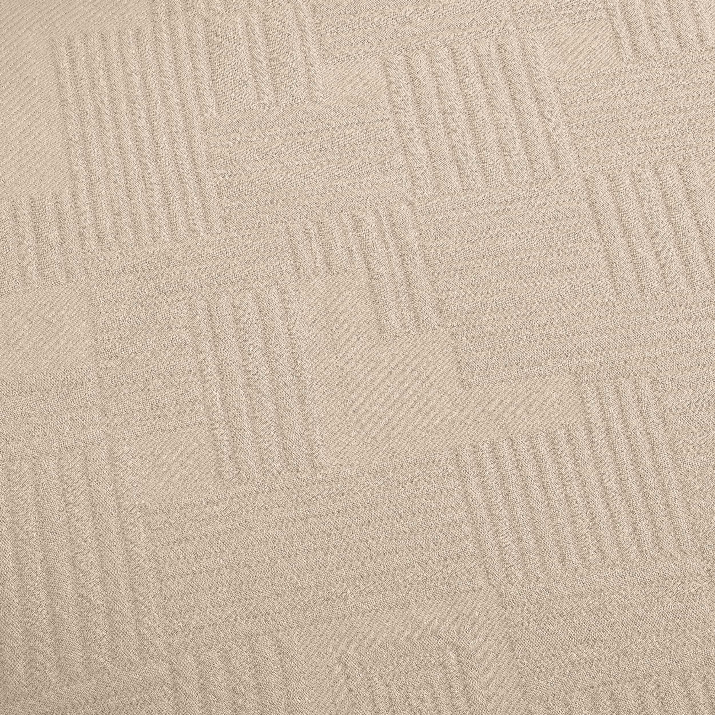 Geometric Fret Cotton Jacquard Matelasse Scalloped Bedspread Set - Queen Size Luxury Bedding for Modern Bedrooms | Perfect for Guest Rooms & Master Suites