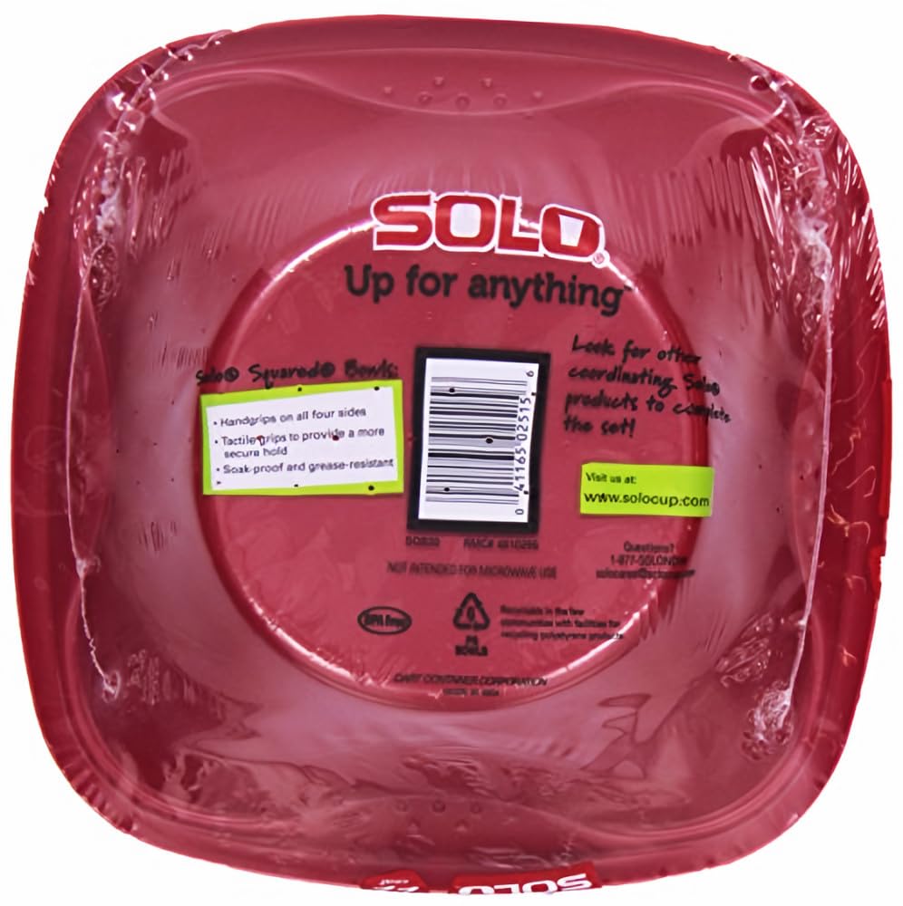 18oz Solo Cup Grips Plastic Bowls - 22 Count (Pack of 14) - Durable Party Bowls for Picnics, BBQs, and Outdoor Events
