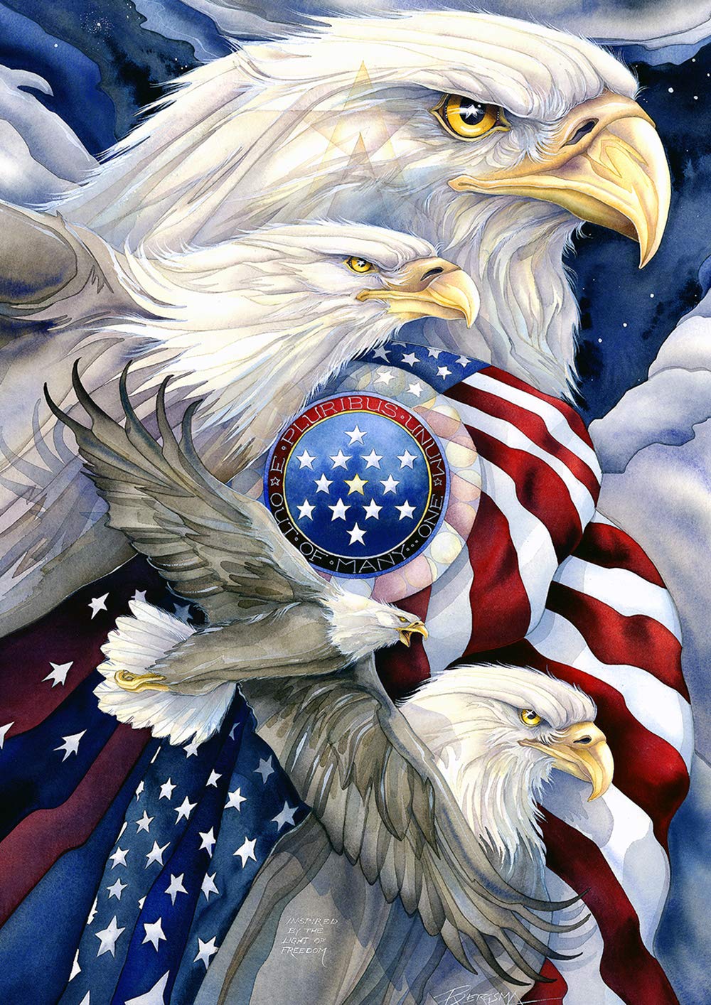 Toland Home Garden 1012378 Double Sided Patriotic Garden Flag - 28x40 Inch Bald Eagle American Flag for Outdoor Yard Decoration, House & Garden Display - Perfect for Memorial Day, 4th of July & Patriotic Events