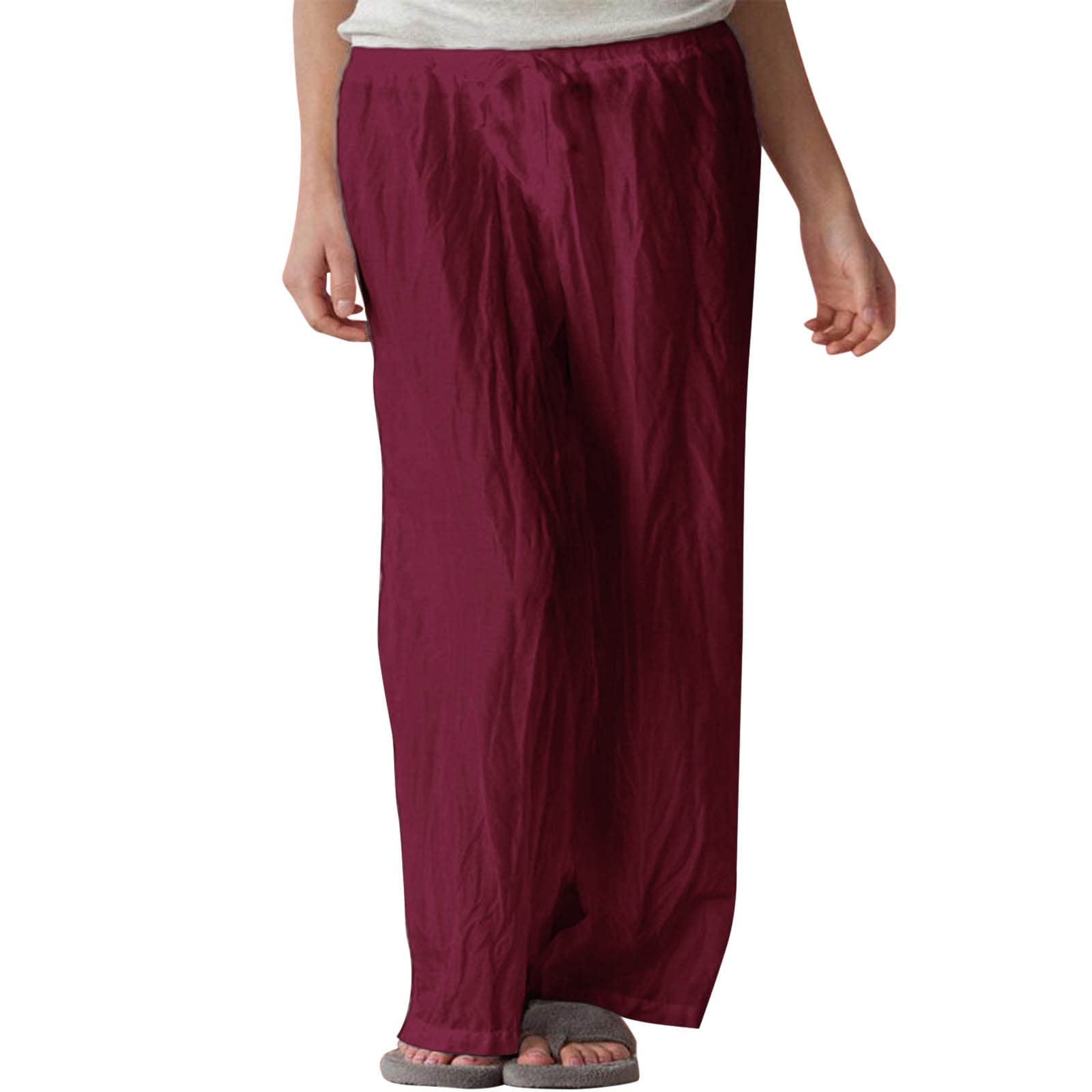 **WOCACHI Women's Capri Pants - Loose Yoga Pants with Wide Leg & Drawstring, Comfy Lounge Pajama Sweatpants for Casual Wear, Workout & Home Relaxation**
