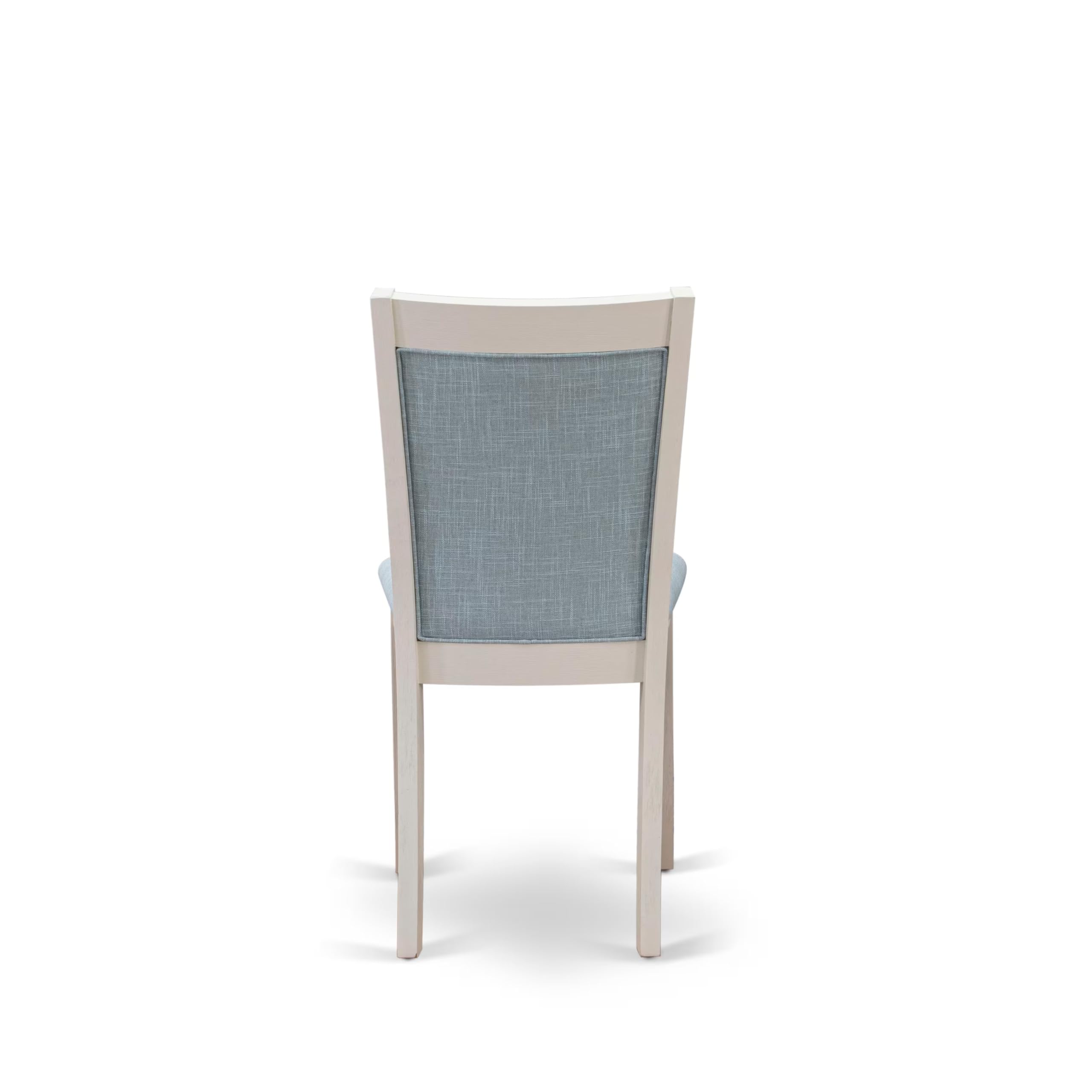 East West Furniture 5-Piece Kitchen Table Set for 4 - 40x72 Inch Rectangle Dining Table with V-Legs & 4 Baby Blue Linen Fabric Parson Chairs, Multi-Color | Perfect for Small Dining Rooms, Breakfast Nooks, and Cozy Family Meals