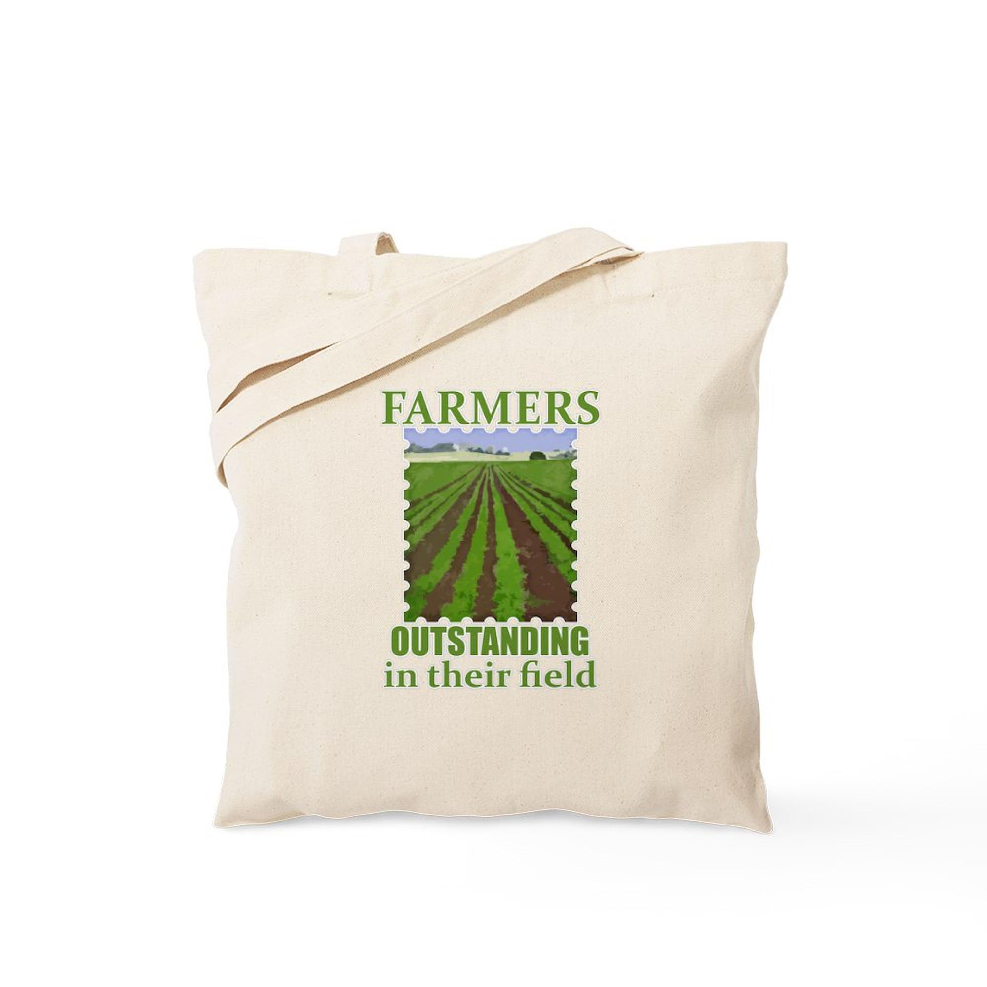 Outstanding Farmers Tote Bag - Natural Canvas Reusable Shopping Bag for Groceries, Farmers Market & Eco-Friendly Lifestyle