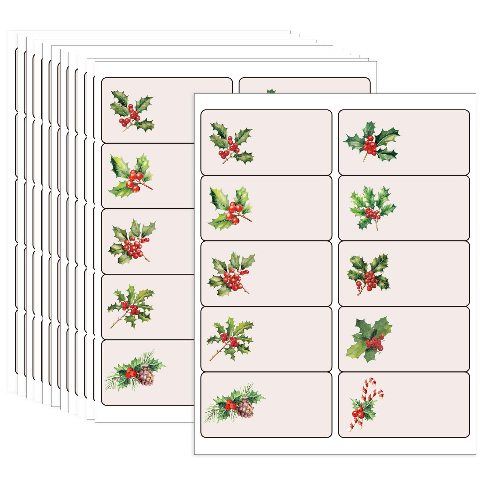 300-Piece Printable Christmas Address Labels 2