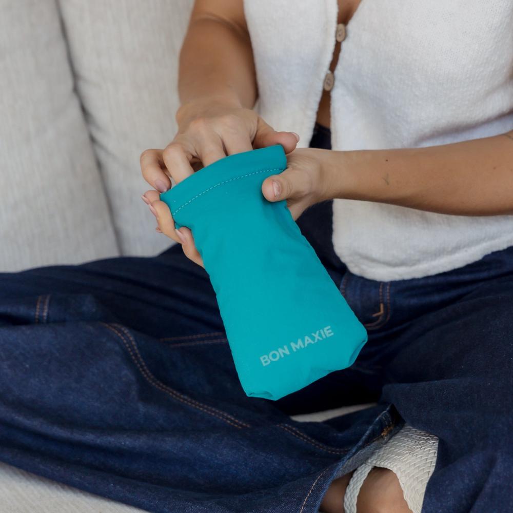 Easy Squeezy Glasses Case - Soft Protective Eyewear Holder for Sunglasses & Reading Glasses - Perfect for Travel, Work, and Everyday Use (Teal)