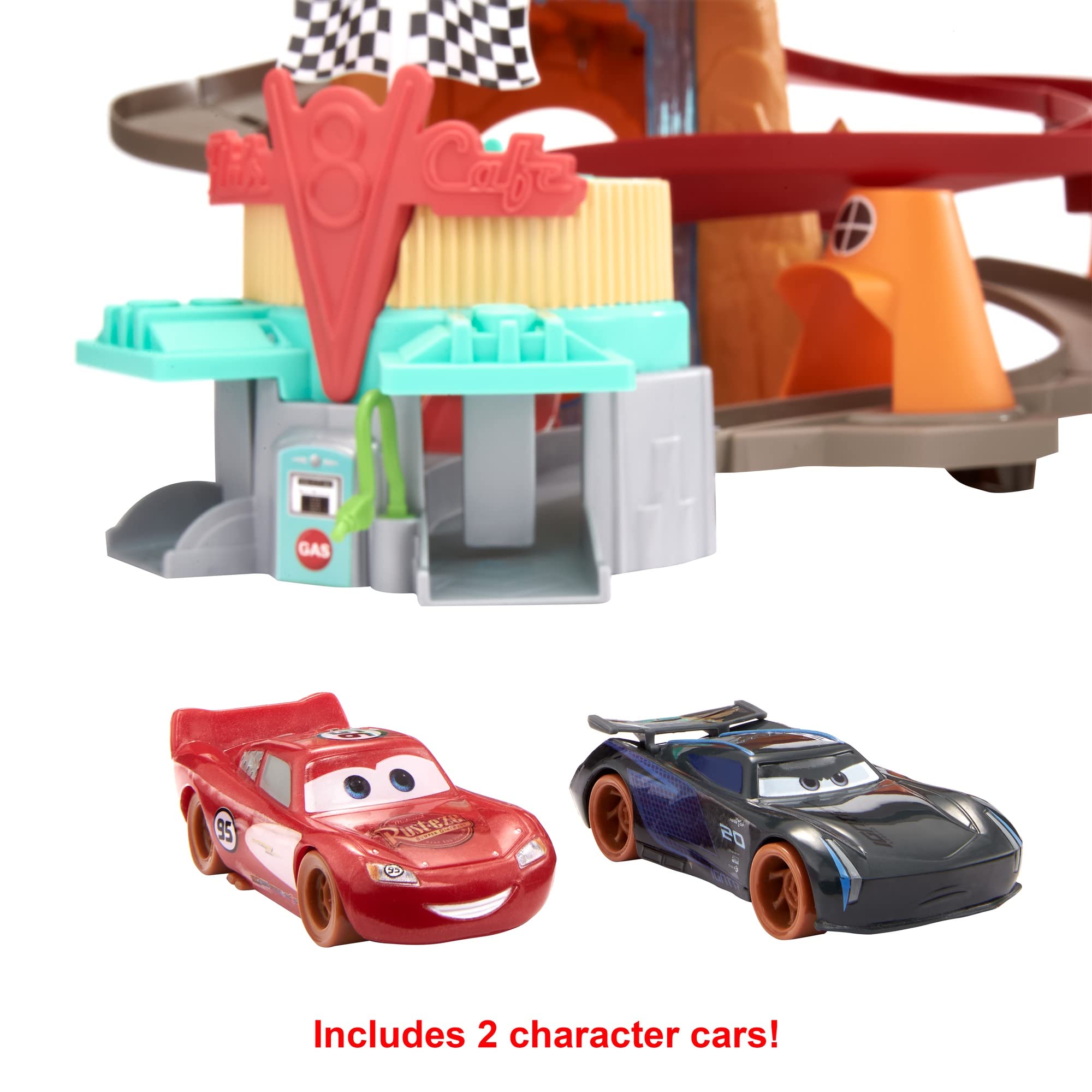 Disney Pixar Cars Toys Playset with 2 Vehicles - Radiator Springs Mountain Race Track Set for Kids | Perfect for Birthday Gifts & Racing Playtime