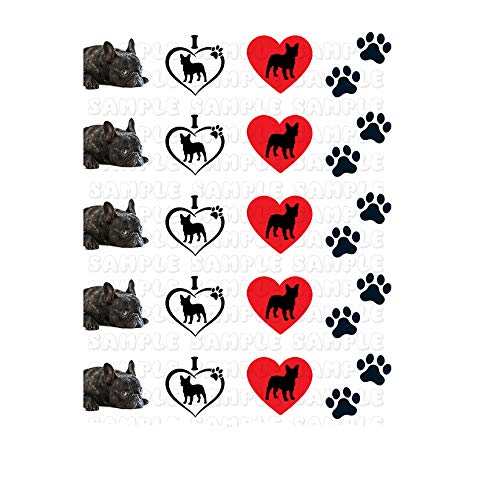 French Bulldog Nail Art Decals - Cute Animal Design #5 for Manicure & Nail Stickers - Perfect for Home Salon, DIY Nails, Parties & Gifts