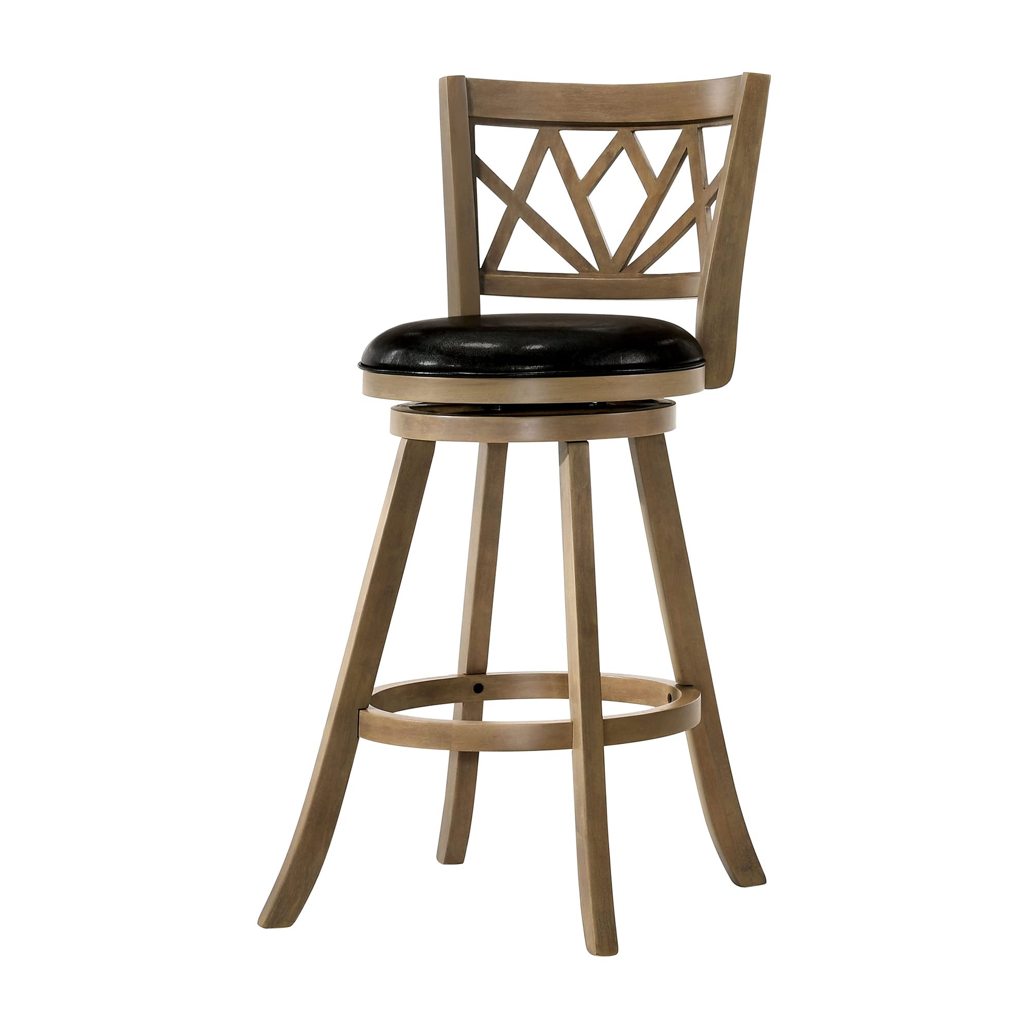 HOMES: Inside + Out Morenci Transitional 29-inch Wood Swivel Padded Bar Stool for Kitchen, Dining Room, Counter - Oak Brown - Perfect for Breakfast Bars, Kitchen Islands & Home Bars