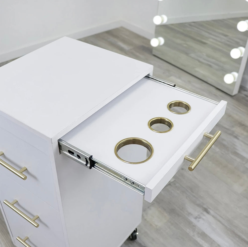 Broadway Salon Cart - Professional Rolling Hair Styling Station with Storage for Salons & Home Use | Perfect for Hairdressers, Makeup Artists & Beauty Professionals