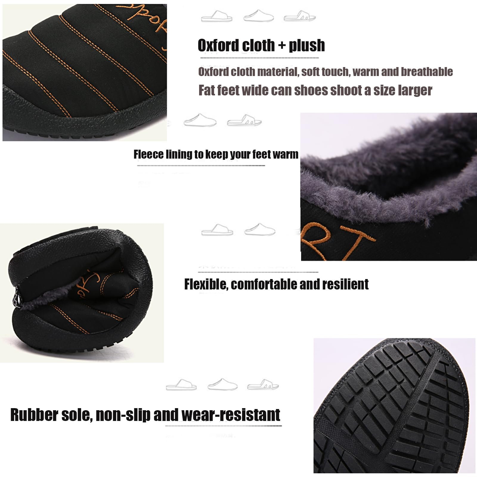 Cozy Winter Slippers for Men & Women - Waterproof Fur-Lined Indoor/Outdoor House Shoes with Anti-Slip Sole - Perfect for Home, Office, and Winter Walking