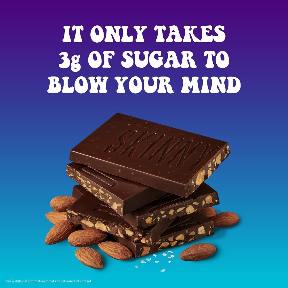 Dark Chocolate Almond Sea Salt Bar - Keto, Gluten-Free, 3g Sugar - Perfect for Snacking & Gifting