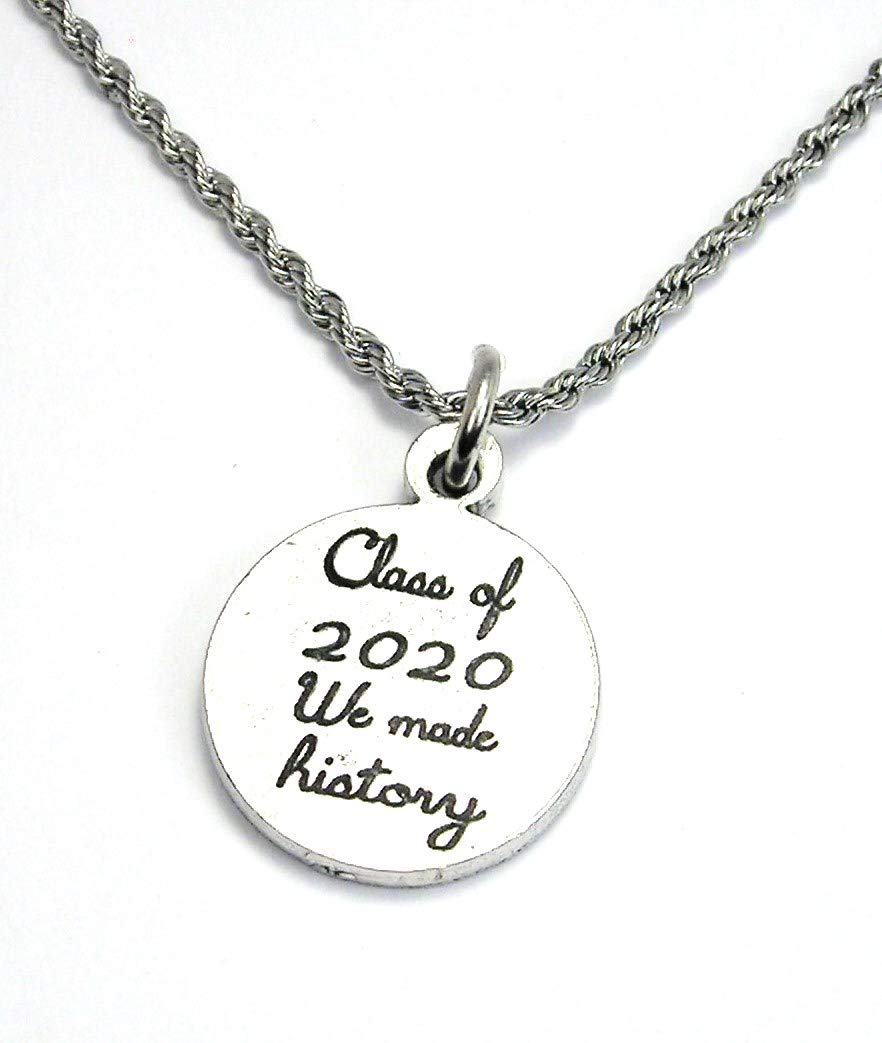 Class of 2020 We Made History Graduation Charm Necklace - Perfect Graduation Gift for High School & College Students