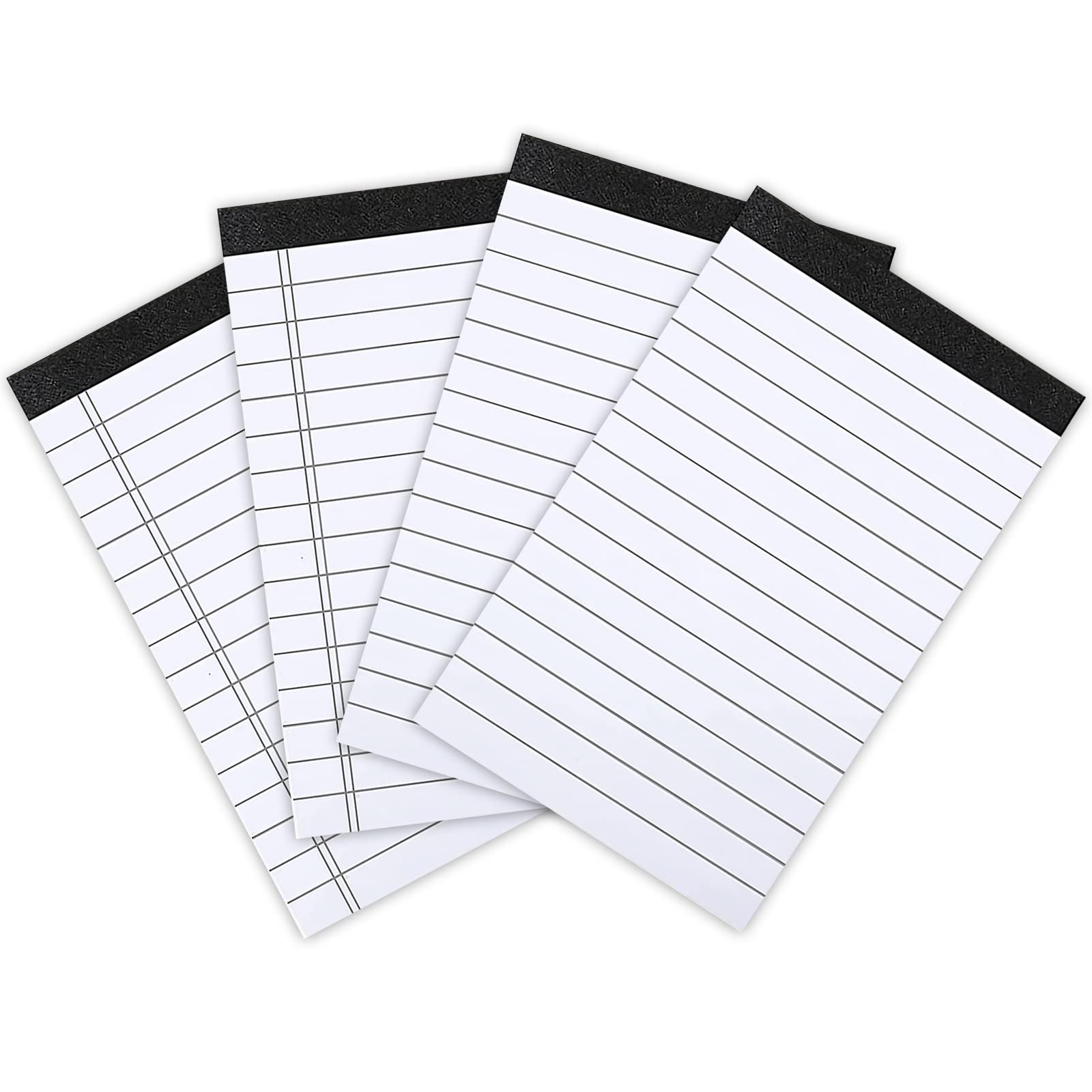 Lemical A7 Size Refillable Notebook Set - 4 Pack Wide Ruled Lined Writing Pads with Pocket Calculator | 40 Sheets per Notepad | Perfect for Office, School, Journaling & Daily Memos