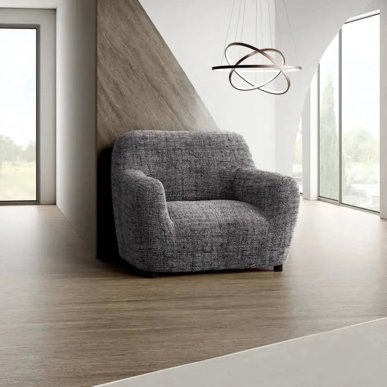 Microfiber Printed Armchair Slipcover - Stretchable Furniture Protector for Living Room, Bedroom & Office - Easy Washable Sofa Cover for Home Decor
