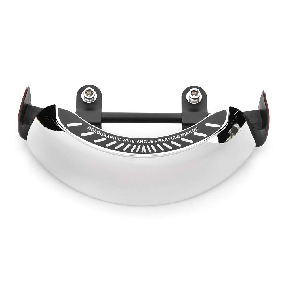 180° Ultra Wide Angle Motorcycle Rear View Mirror - Universal Windscreen Mount, Chromed Security Blind Spot Mirror for Enhanced Riding Safety | Perfect for Cruisers, Touring Bikes & Commuter Motorcycles