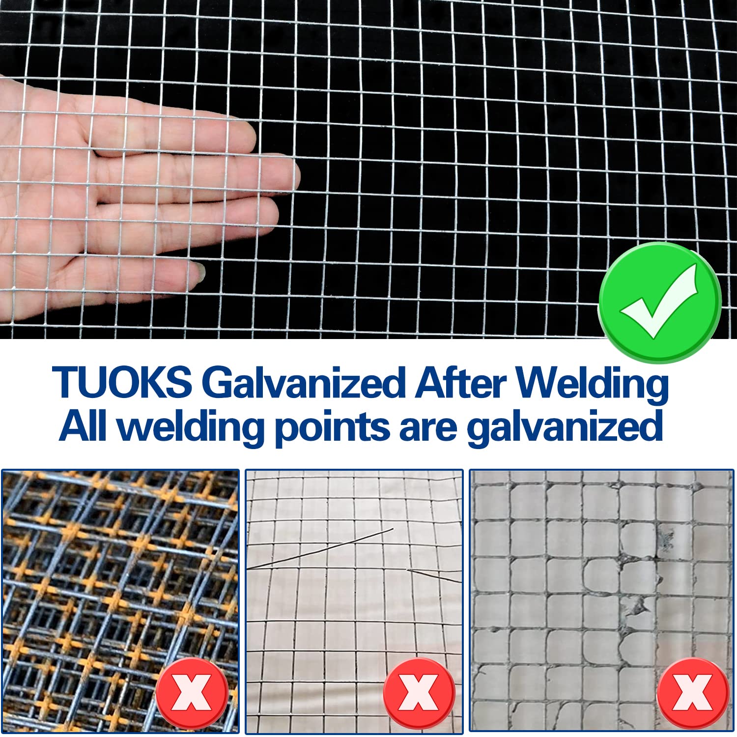 1/4 Inch Square Openings 23 Gauge Hot-Dip Galvanized Welded Wire Mesh - 36