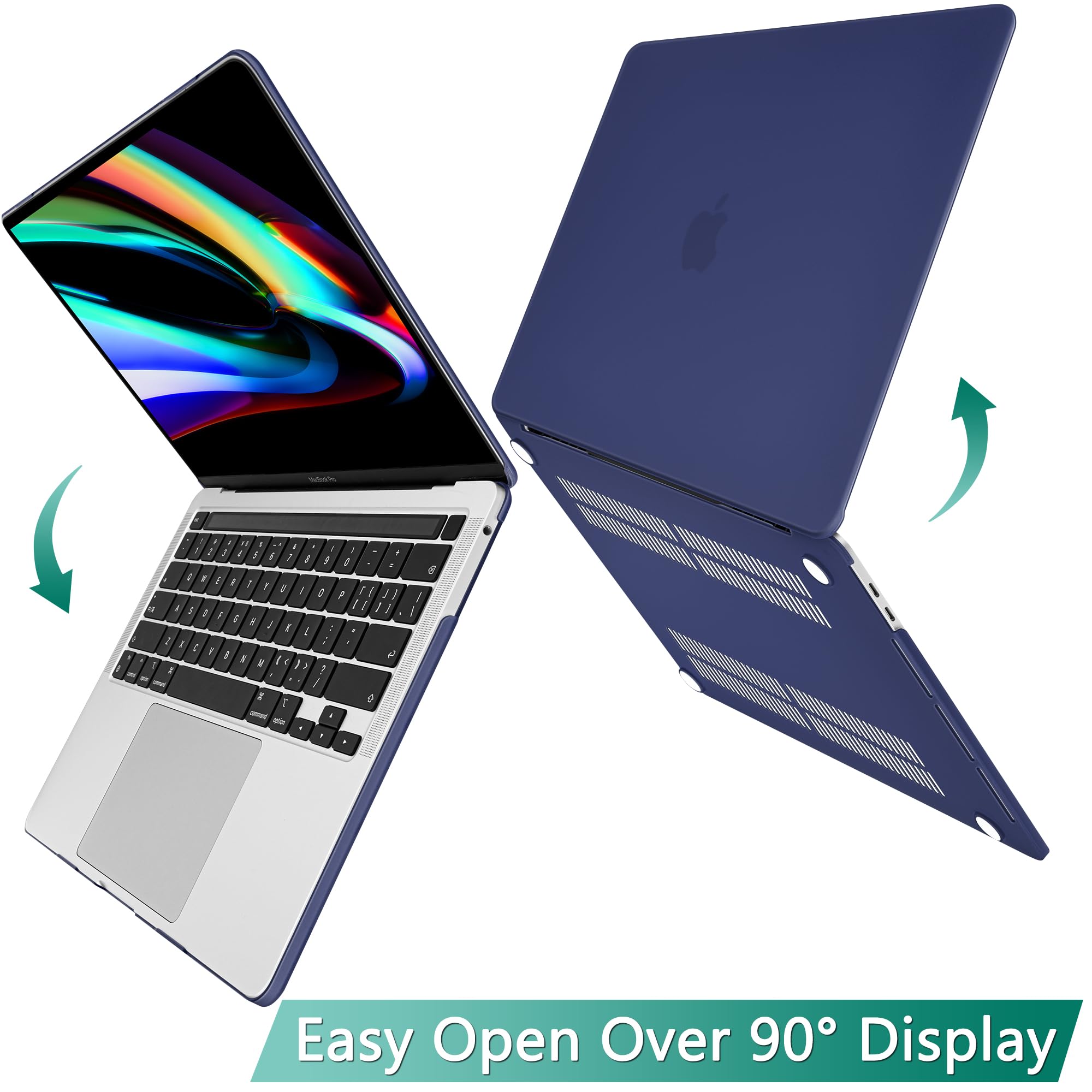 May Chen MacBook Pro 13 Case - Hard Plastic Protective Shell with Keyboard Cover for MacBook Pro 13 Touch Bar (M2/M1, Models A2338/A2251/A2289) in Matte Navy Blue | Perfect for Work, Travel & Everyday Protection