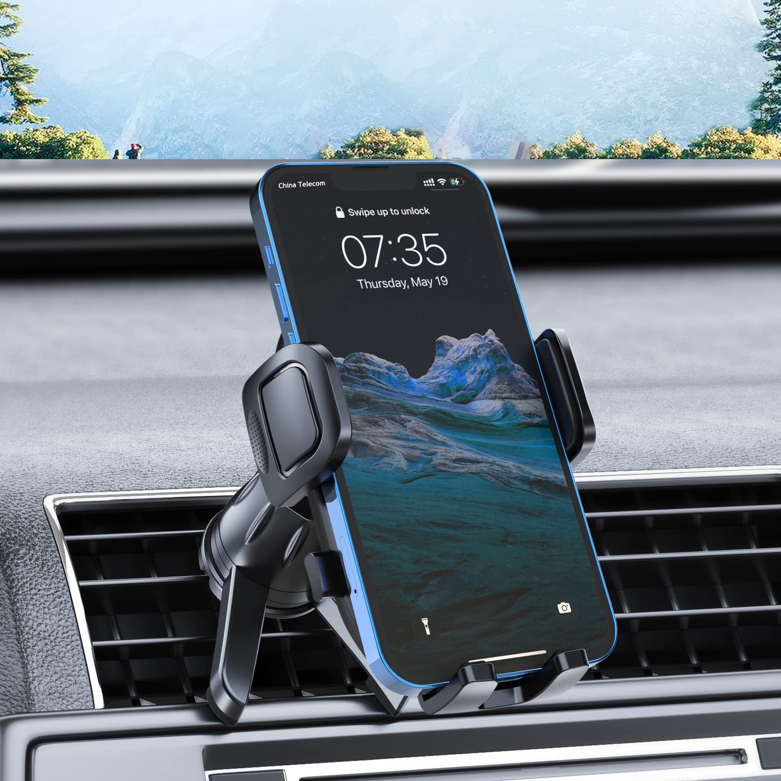 2023 Upgraded Metal Hook Universal Car Phone Mount - Secure Car Vent Phone Holder for iPhone & All Smartphones - Perfect for Commuting, Road Trips & Hands-Free Navigation