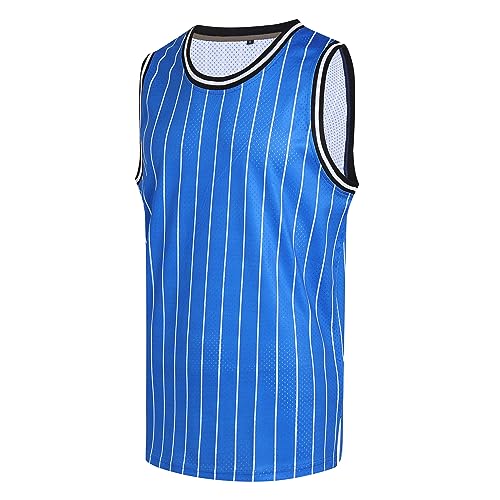White Pinstripe-royal Blue Jersey