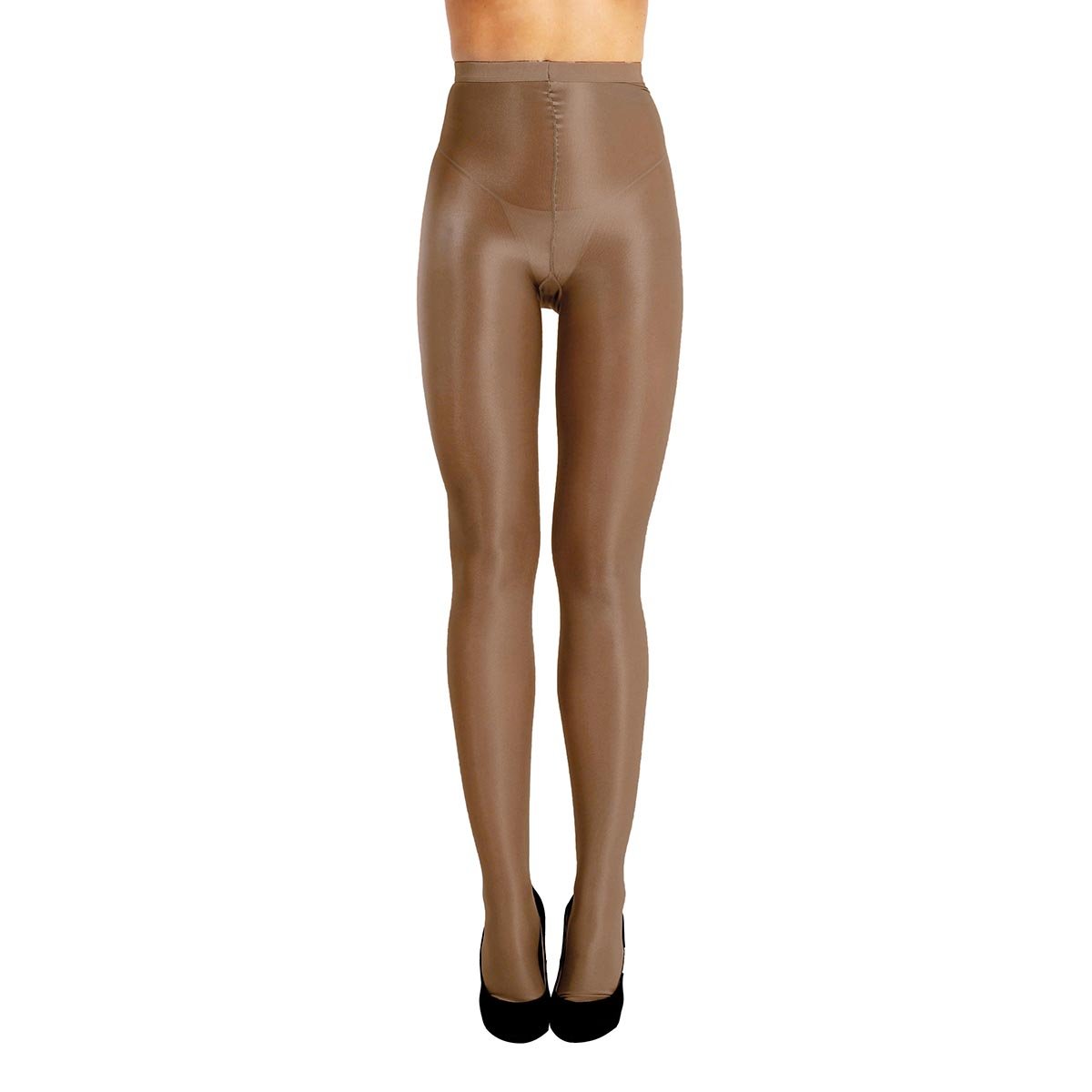 Sywiyi Women's Shimmery Tummy Control Pantyhose - Stretchy Glossy Silk Stockings with Reinforced Toe for Everyday Wear, Work & Special Occasions