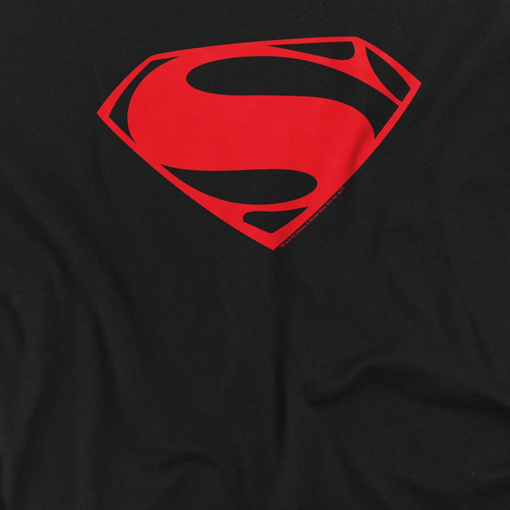 Popfunk Classic Man of Steel Red Glyph Unisex Adult T-Shirt | Superman Graphic Tee for Men & Women | Casual Wear, Cosplay, Superhero Fan Gift