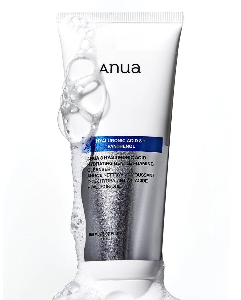 ANUA 8 Hyaluronic Acid Hydrating Gentle Foaming Cleanser 150ml - Korean Skincare for Dry & Sensitive Skin | Daily Face Wash for Hydration & Soothing | Perfect for Morning & Night Routine