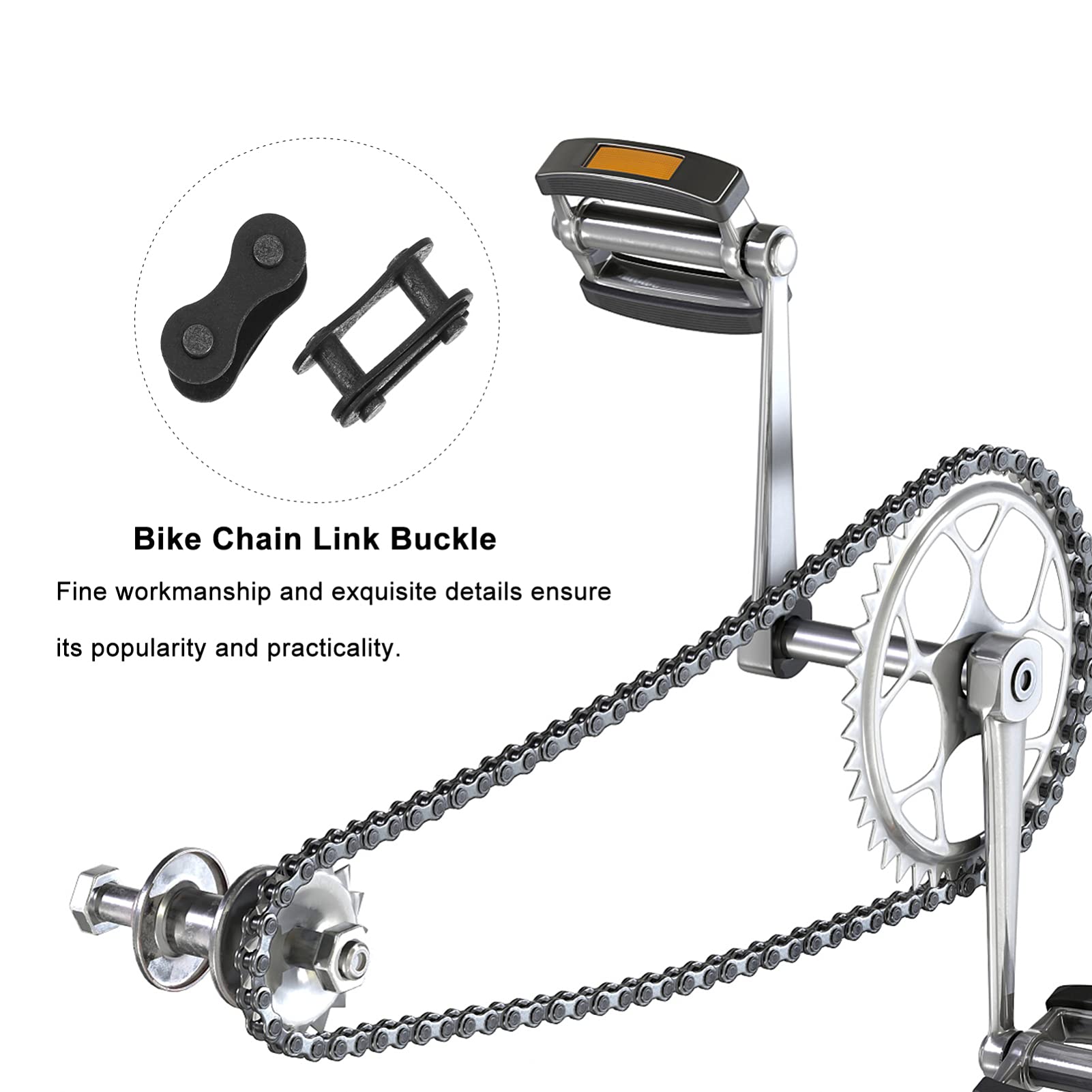 FAVOMOTO 100pcs Bike Chain Connector - Heavy Duty Chain Link Buckle, Quick Connect Master Link for Bicycle Chains - Perfect for Mountain Bikes, Road Bikes & BMX Repair & Maintenance