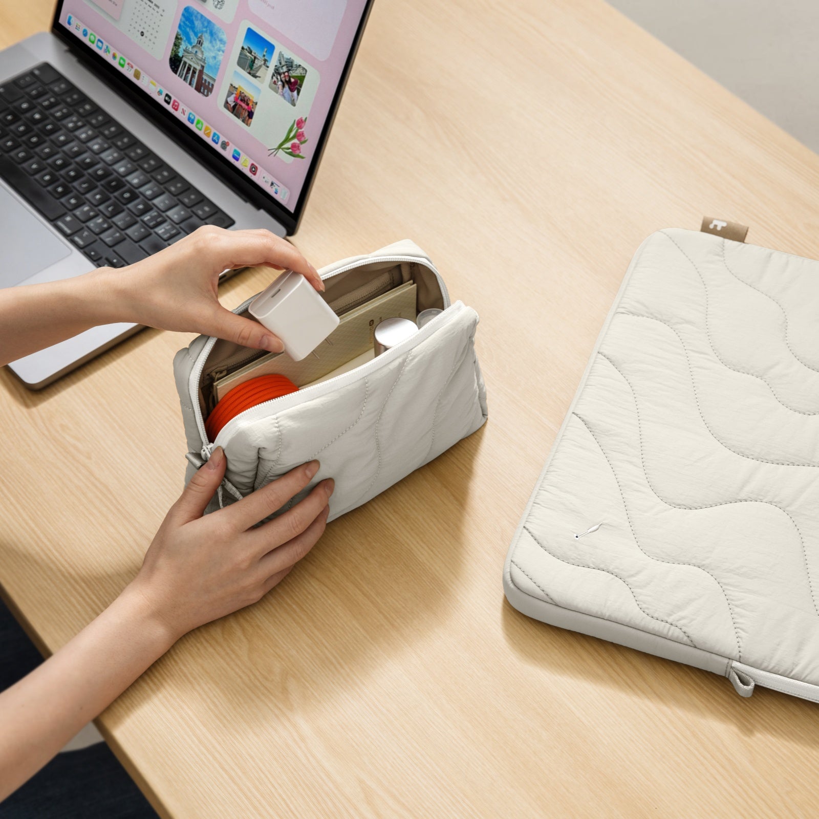 Premium Terra A27 Laptop Sleeve Case for 14-inch MacBook Pro - Slim Protective Cover with Accessory Pouch - Perfect for Work, Travel & School