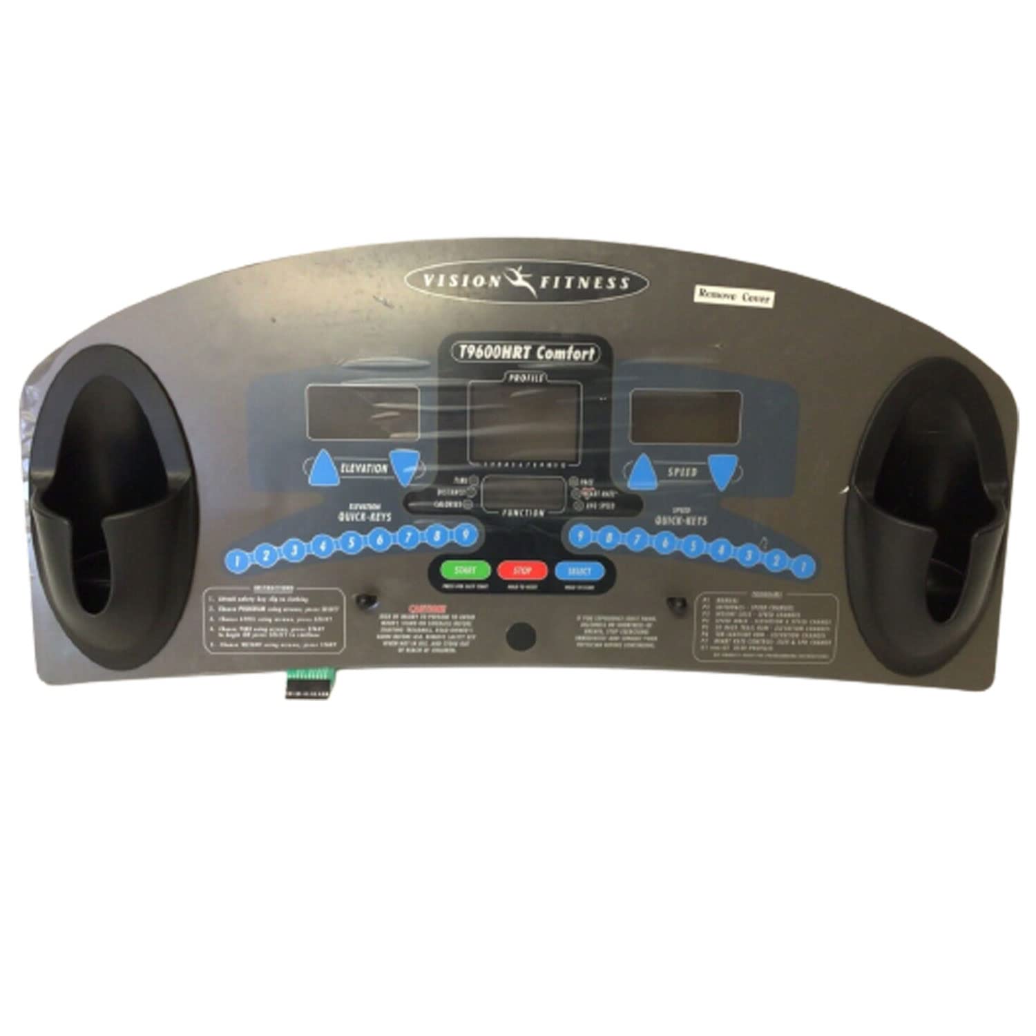 Display Console Overlay 026553-ZUP for Vision Fitness T9450HRT Treadmill - Replacement Part for Home Gym Equipment - Perfect for Treadmill Repairs & Maintenance