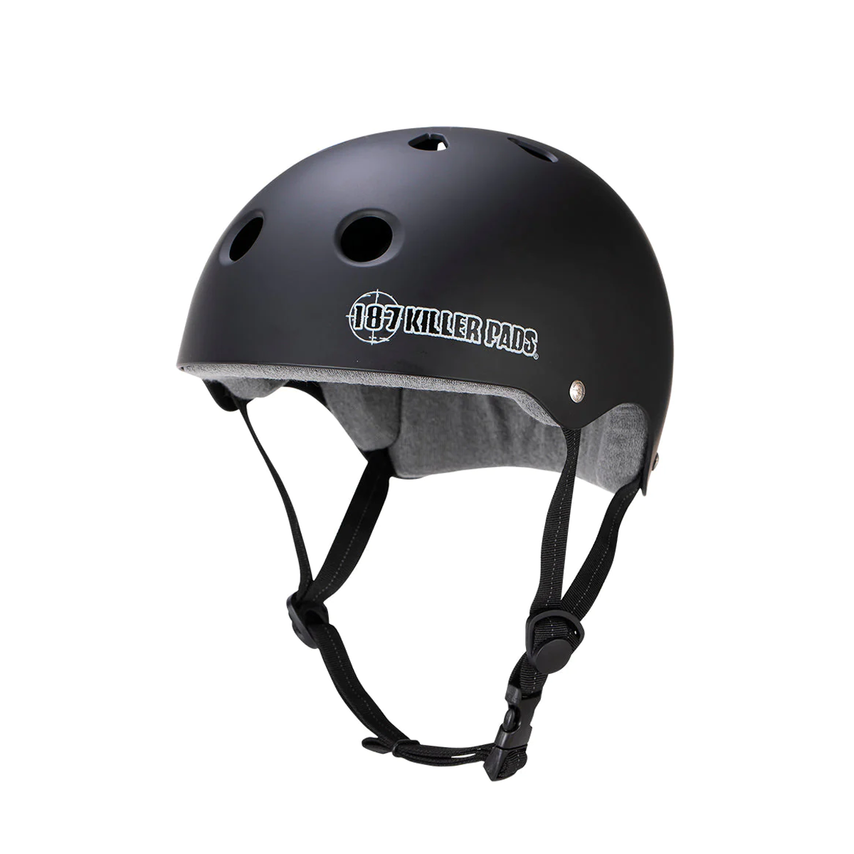 187 Killer Pads Pro Skate Helmet with Sweatsaver Liner - Matte Black | Certified Safety Protection for Skateboarding, Roller Skating & BMX Riding