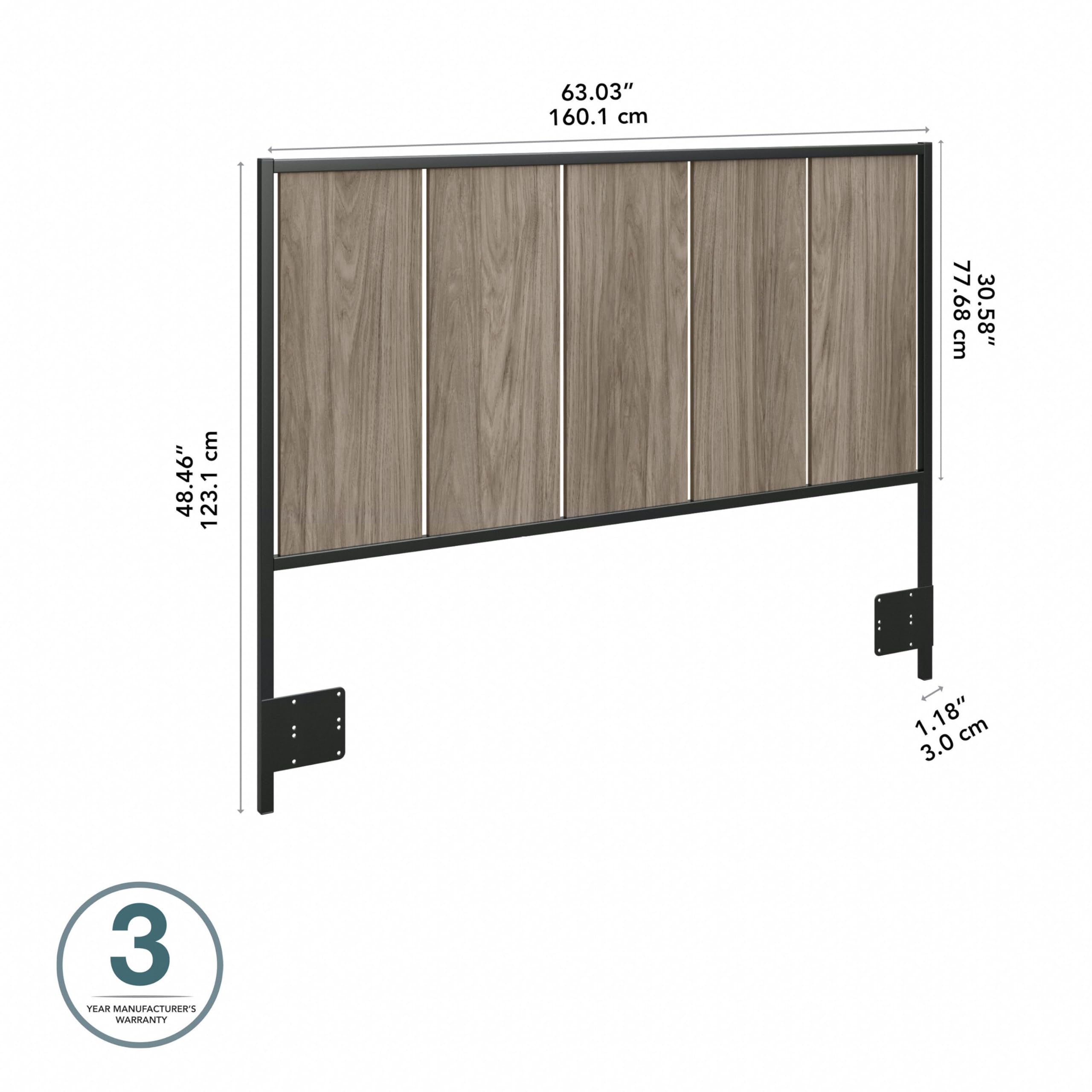 Bush Furniture Atria Full/Queen Size Headboard in Charcoal Gray - Modern Upholstered Bed Frame Headboard for Bedroom Decor, Perfect for Master Bedrooms, Guest Rooms & Apartments
