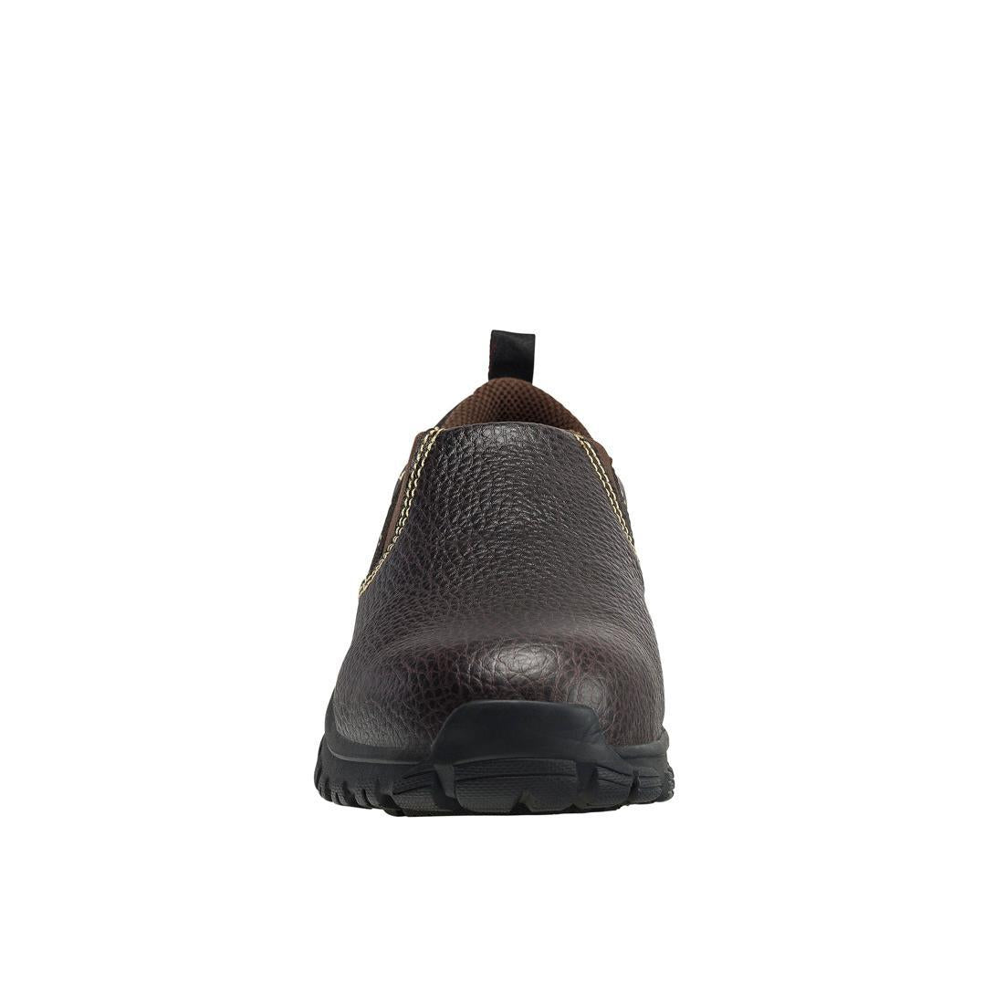 Flight Women's SD10 Alloy Toe Slip-On Work Shoes - Brown | Comfortable & Safety Certified for Construction, Warehouse & Industrial Work
