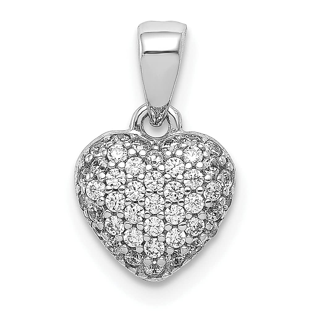 14K White Gold Heart Pendant Necklace with Cubic Zirconia - Elegant Love Jewelry for Women | Perfect Gift for Her, Anniversary, Valentine's Day & Special Occasions