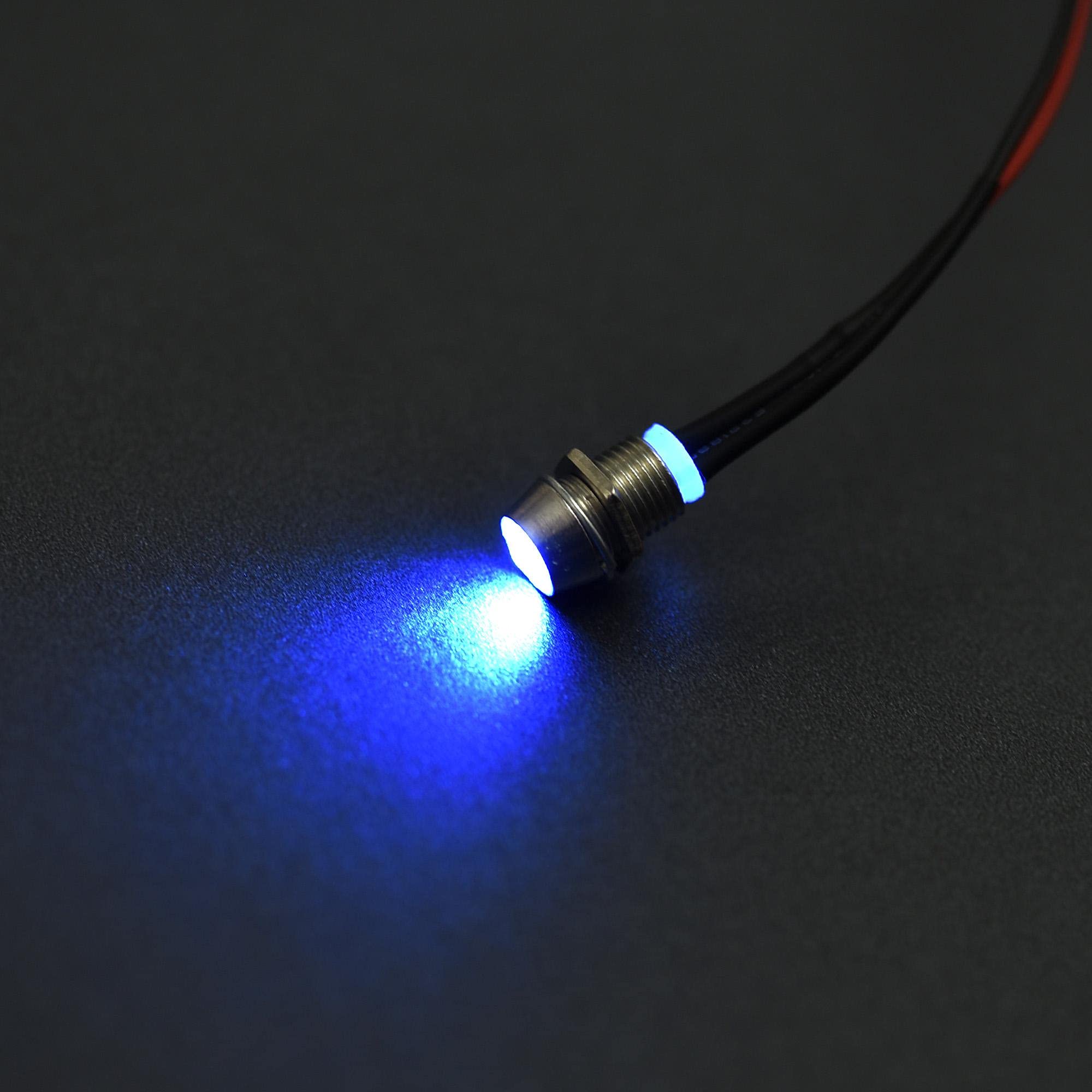 uxcell 8mm Panel Mount LED Indicator Light - AC/DC 110V Blue Signal Lamp with Metal Shell (2 Pack) - Perfect for Industrial Control Panels, Machinery & Equipment Status Indicators
